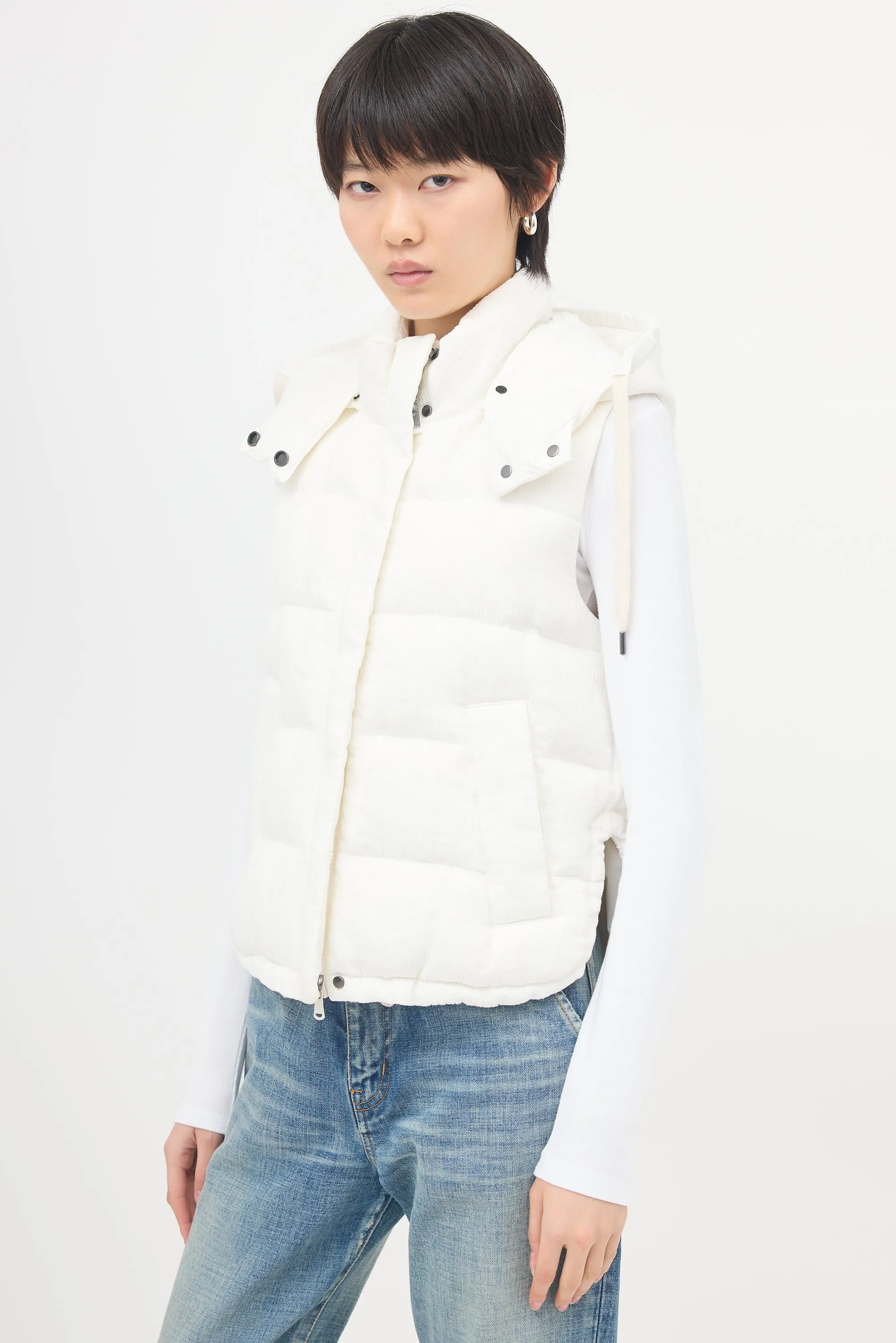 Corduroy Down Puffer Vest sold by VSP Consignment product image thumbnail 3