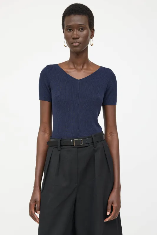 Ribbed V-Neck T-Shirt made by The Row