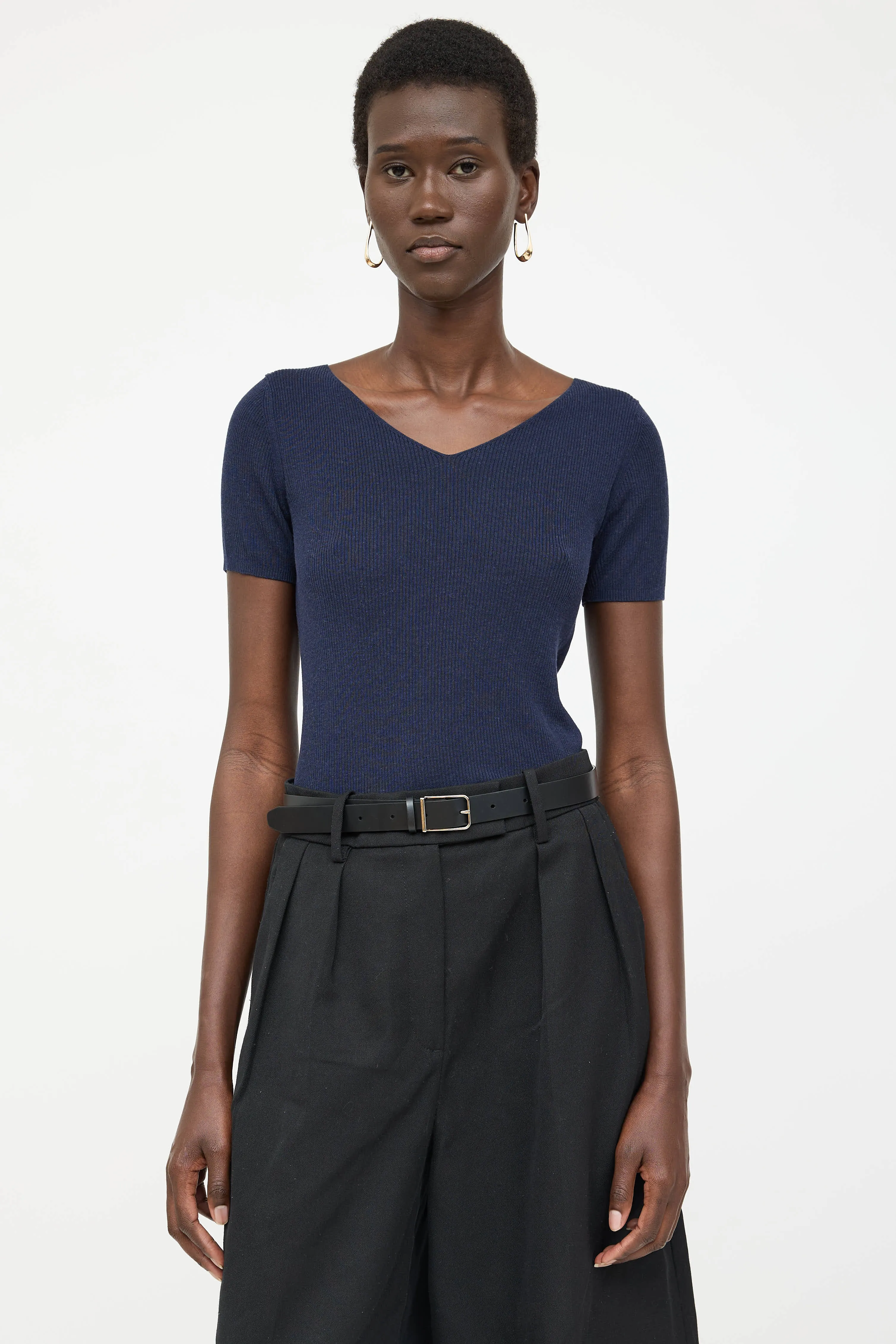 Ribbed V-Neck T-Shirt sold by VSP Consignment