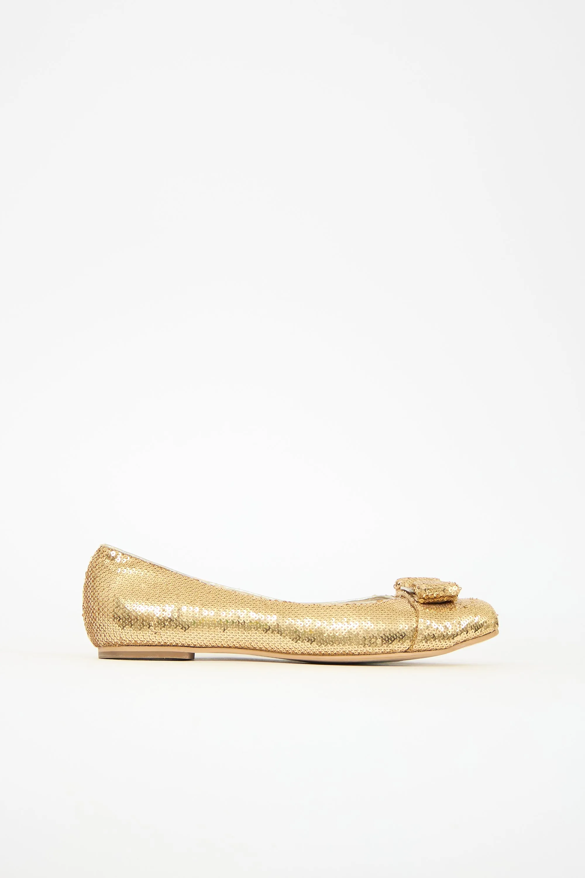 Sequin Vara Bow Flat sold by VSP Consignment