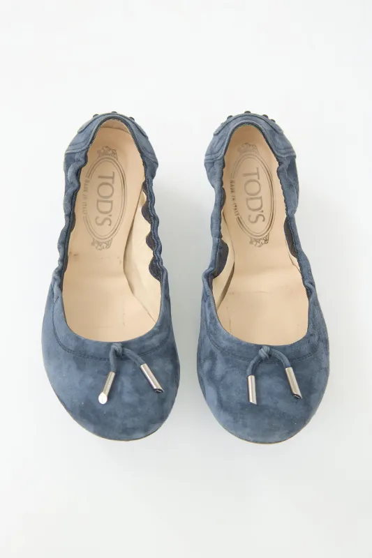 Suede Scrunch Flat made by Tod's