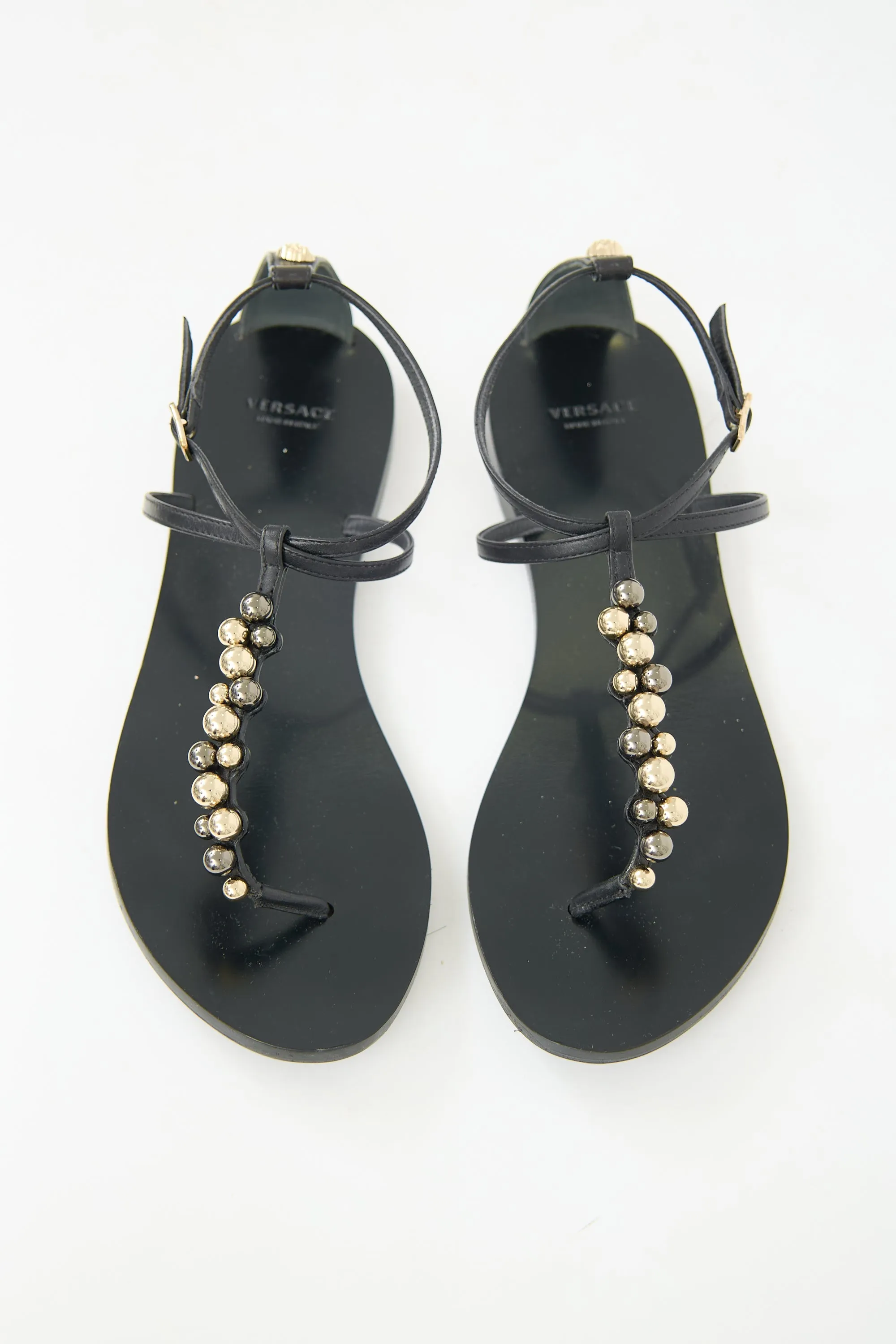 Leather Embellished T-Strap Sandal sold by VSP Consignment product image thumbnail 2
