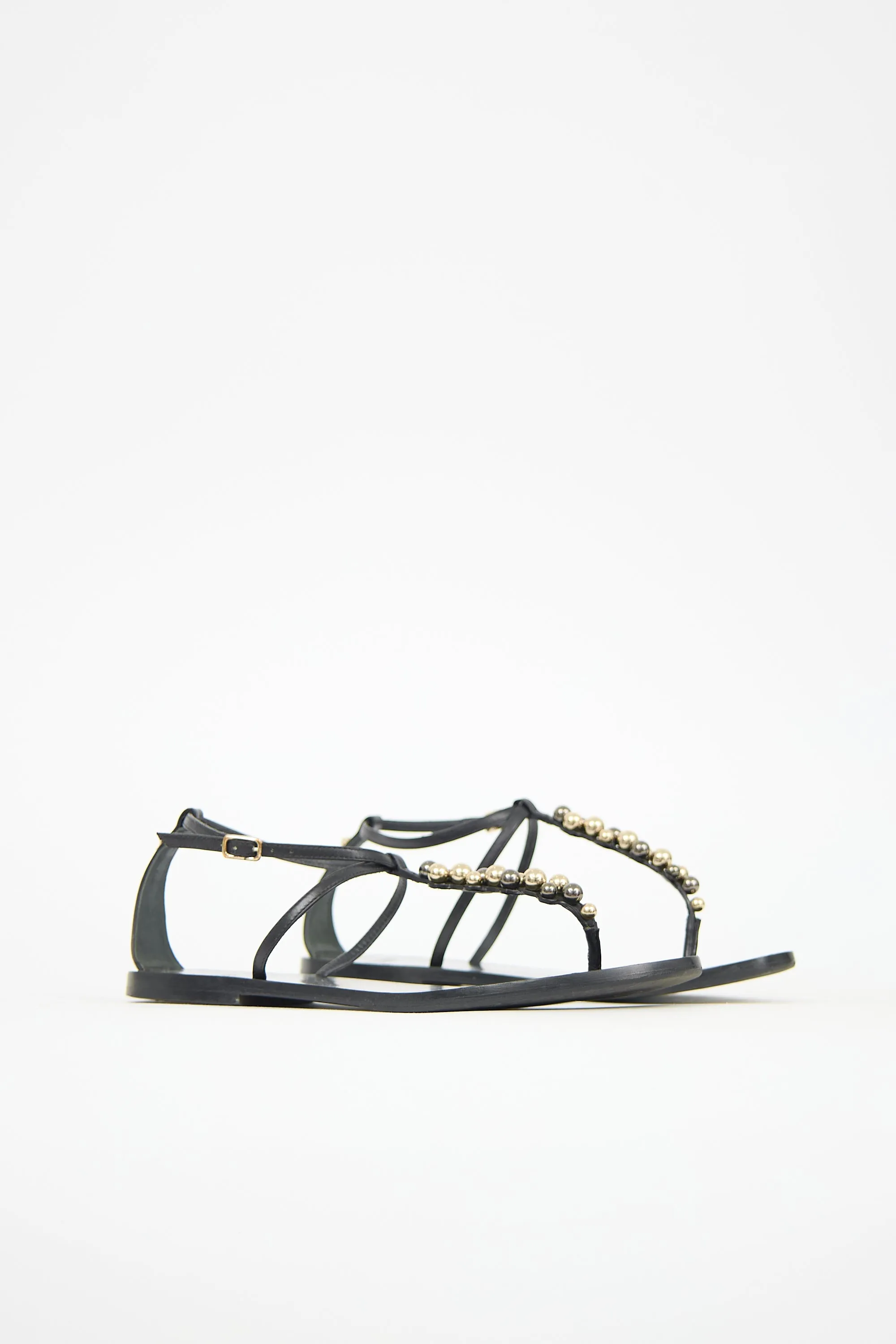 Leather Embellished T-Strap Sandal sold by VSP Consignment product image thumbnail 3