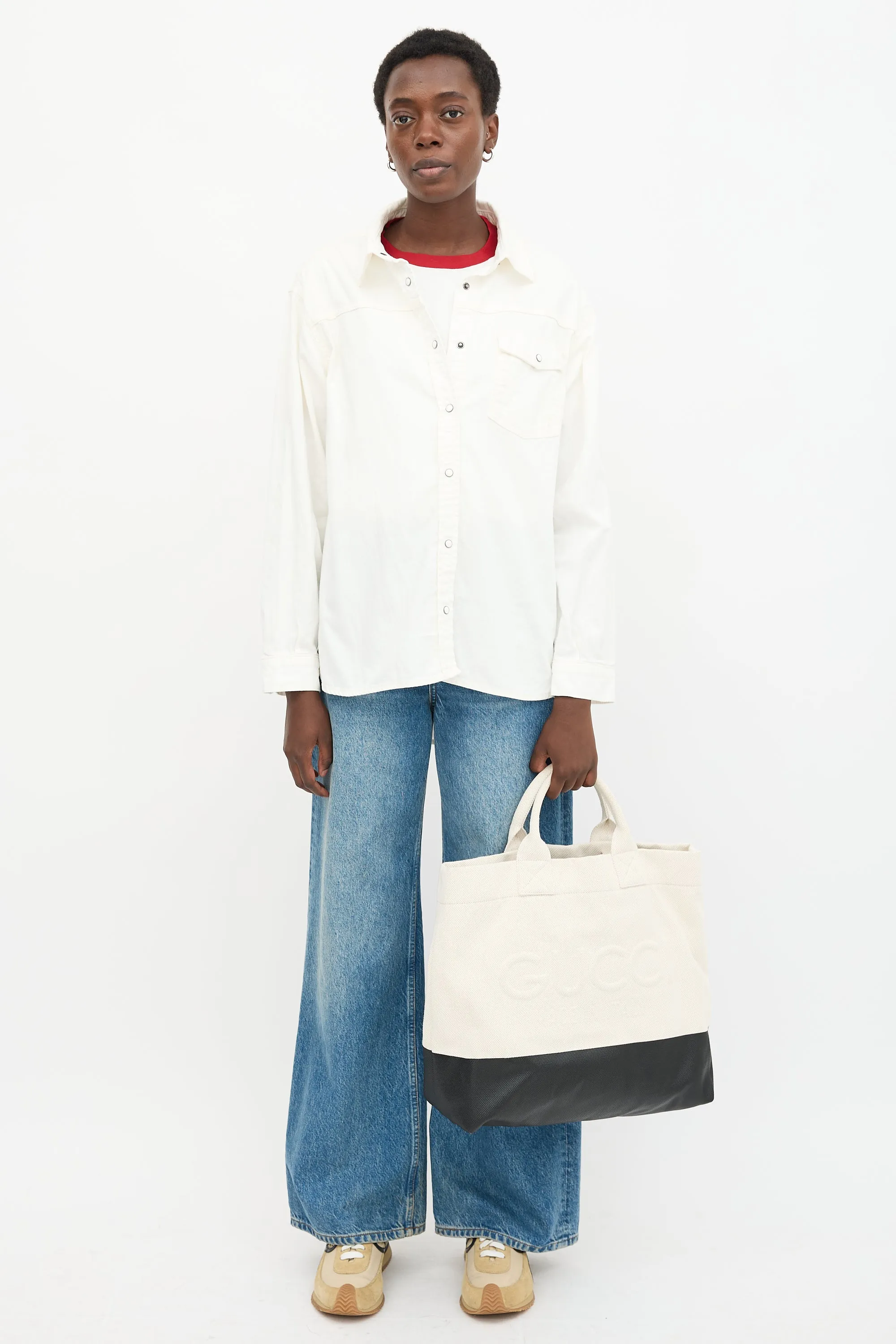 Canvas Embossed Logo Tote Bag sold by VSP Consignment product image thumbnail 5