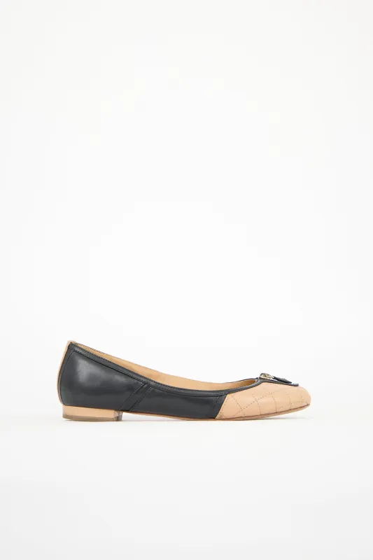Leather Zip Toe Ballet Flat sold by VSP Consignment