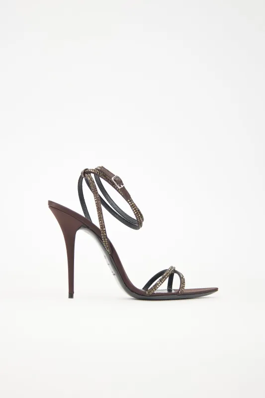 Satin Embellished Ava Sandal made by Yves Saint Laurent