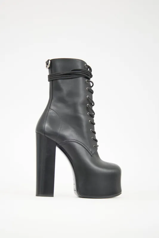Leather Mina Platform Boot sold by VSP Consignment