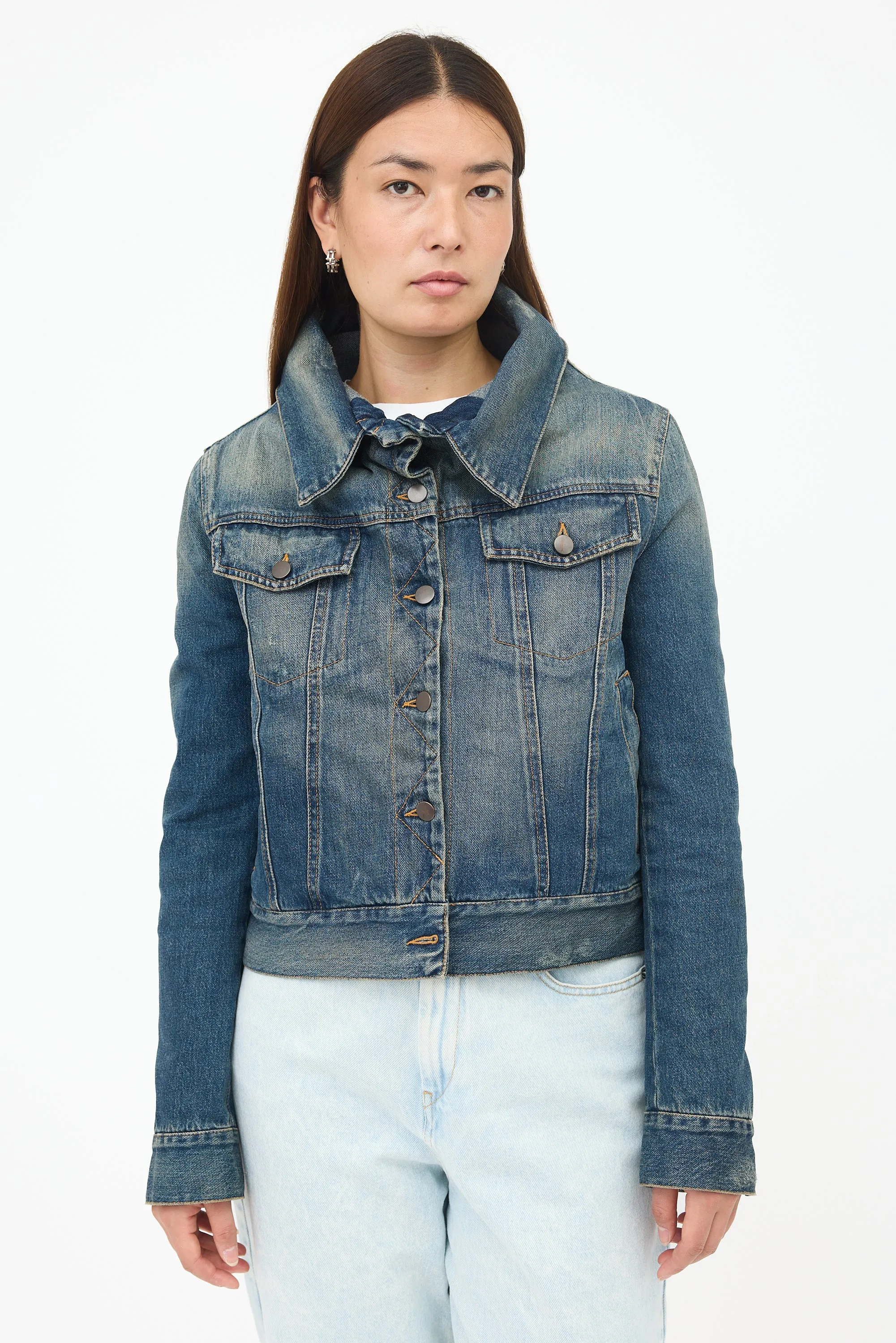 Oversized Collar Denim Jacket sold by VSP Consignment