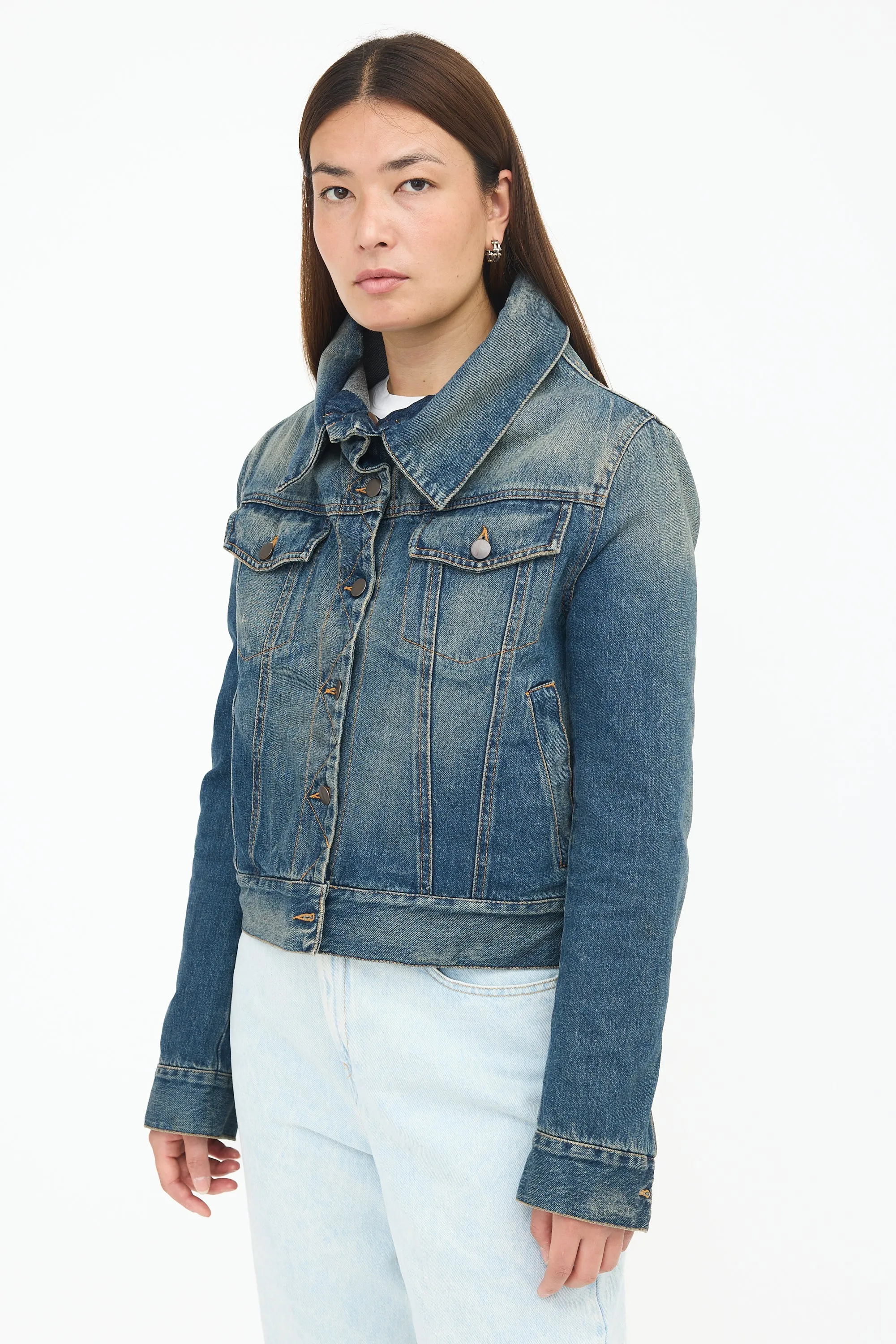 Oversized Collar Denim Jacket sold by VSP Consignment product image thumbnail 3