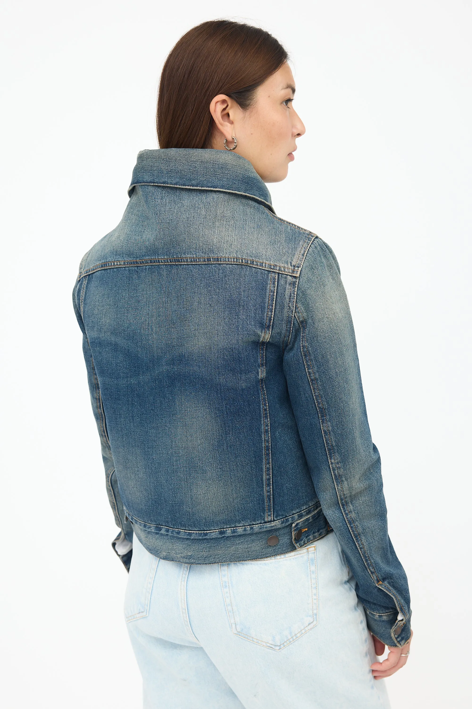 Oversized Collar Denim Jacket sold by VSP Consignment product image thumbnail 4