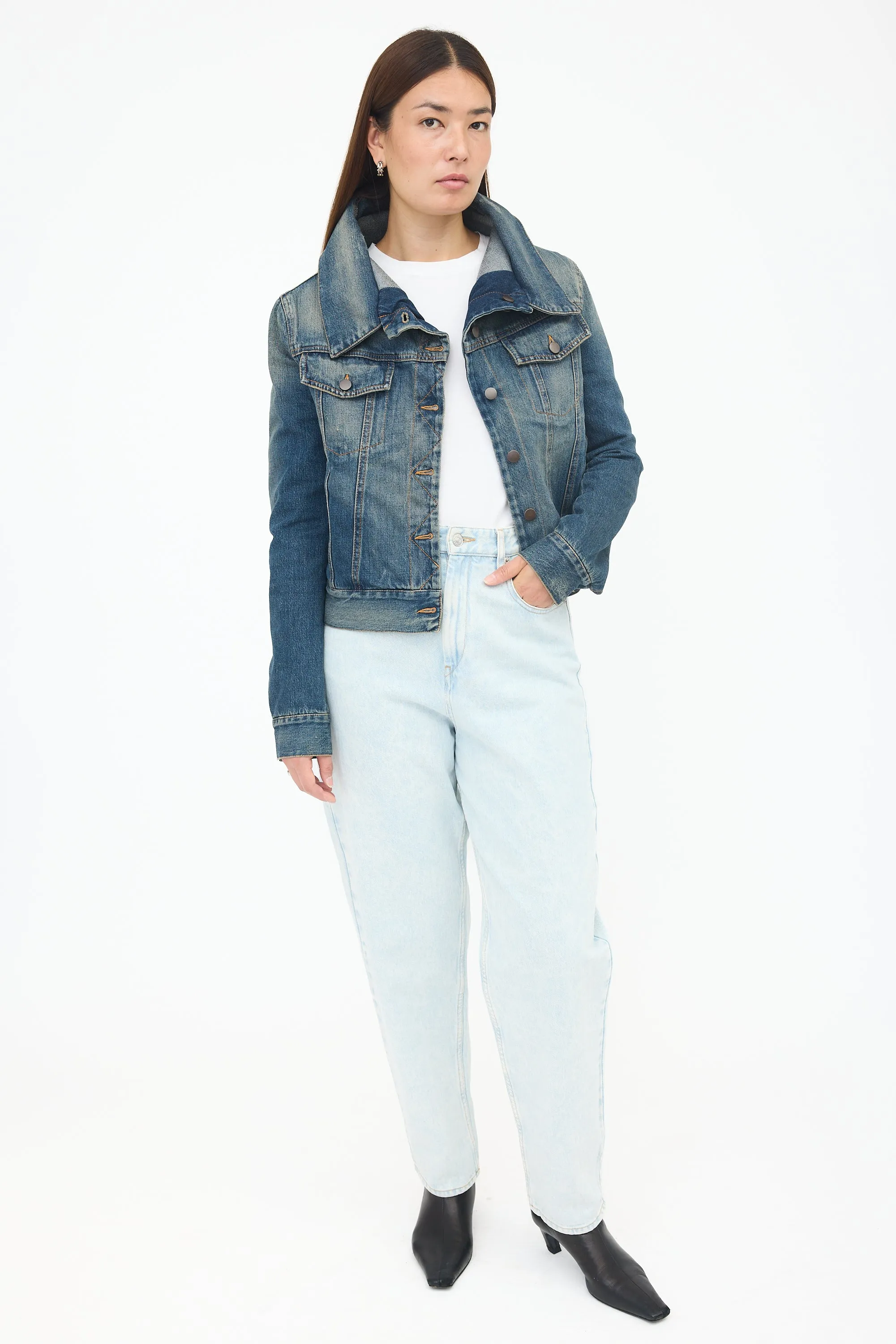 Oversized Collar Denim Jacket sold by VSP Consignment product image thumbnail 2