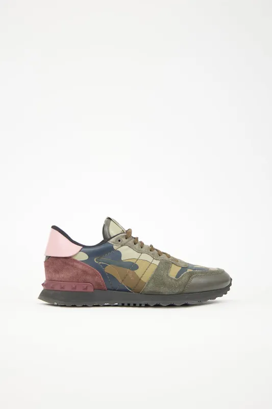 Camo Rockrunner Sneaker made by Valentino