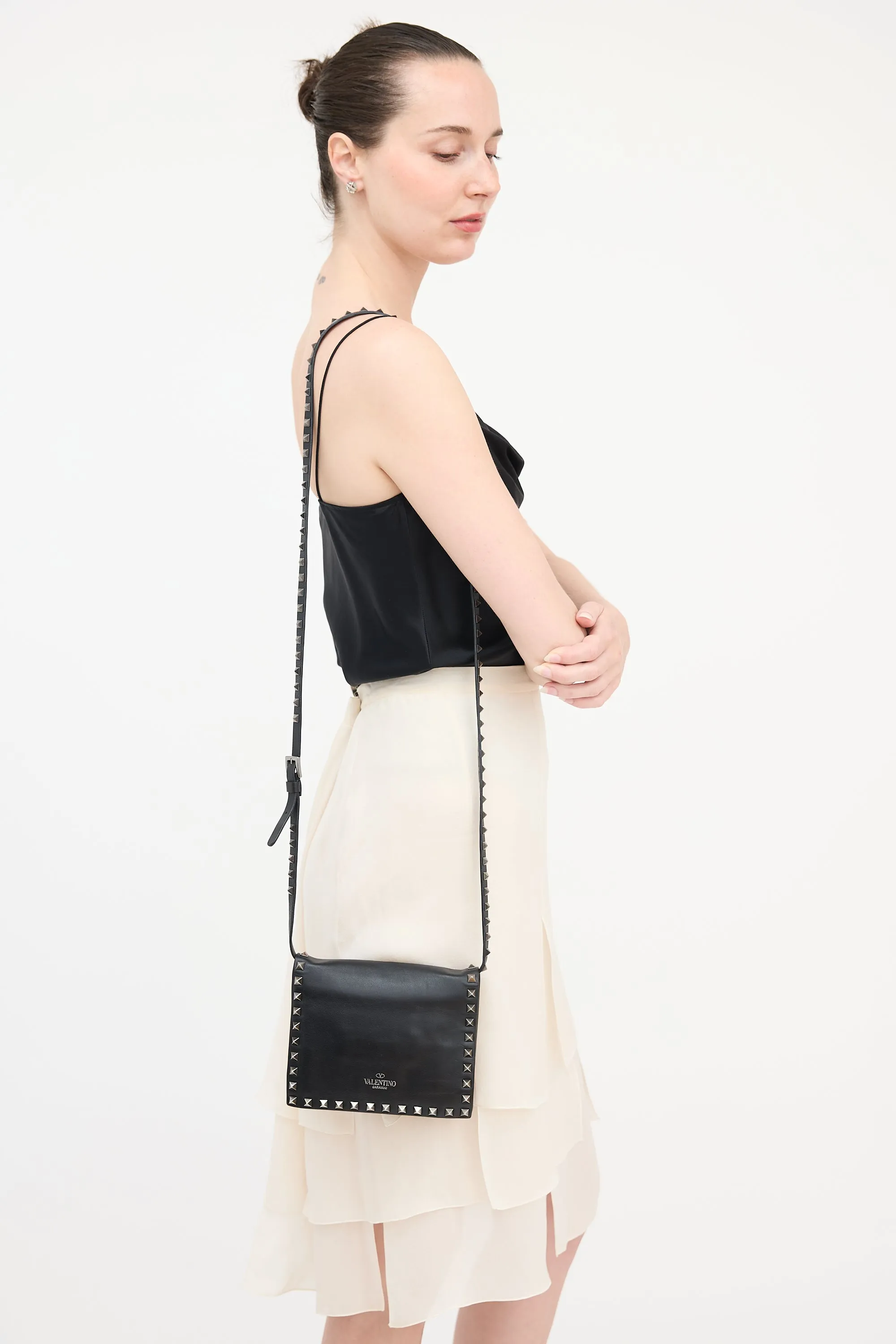 Leather Rockstud Crossbody Bag sold by VSP Consignment product image thumbnail 4
