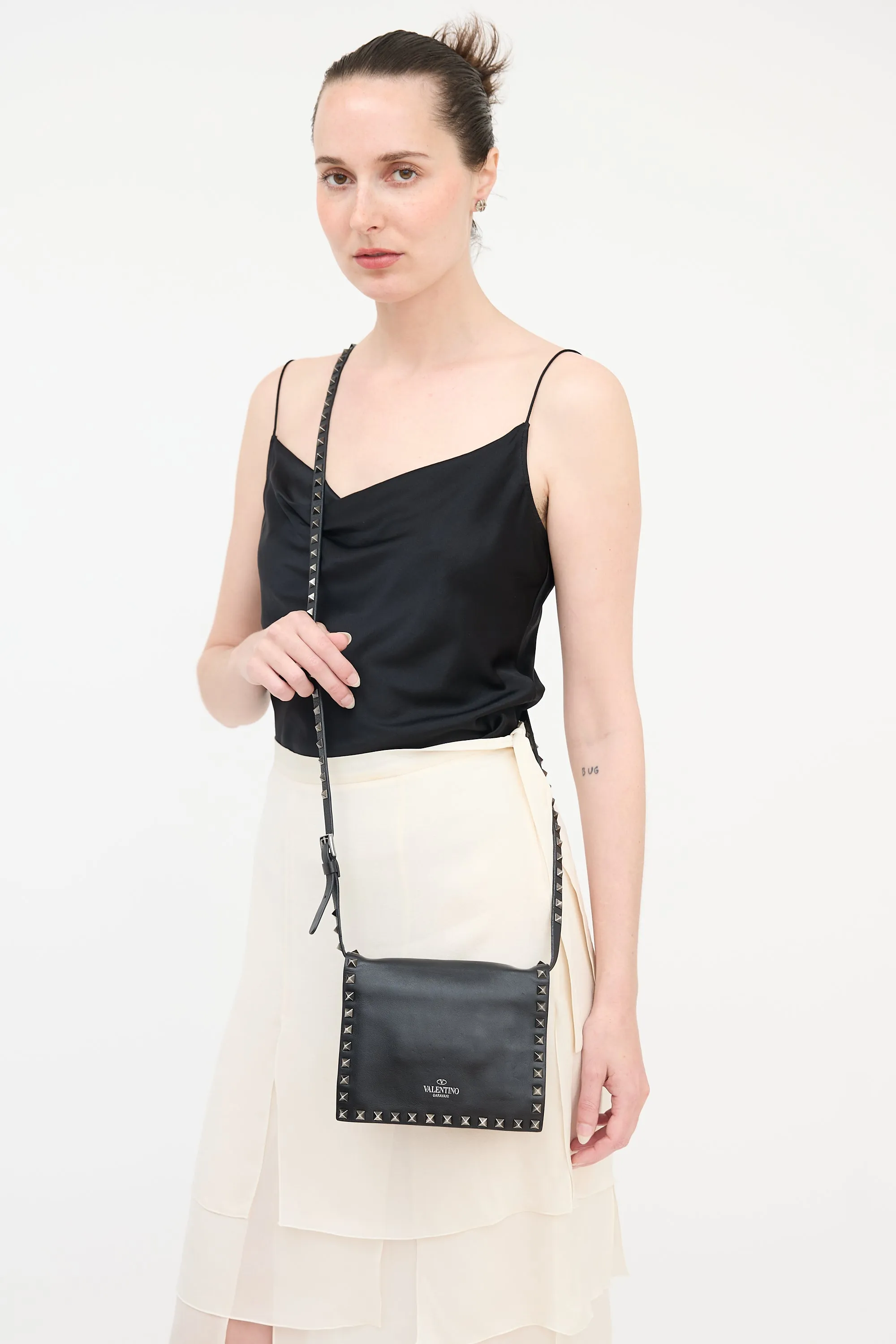 Leather Rockstud Crossbody Bag sold by VSP Consignment product image thumbnail 2