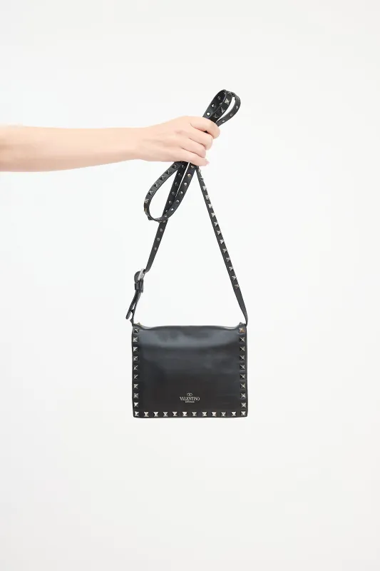 Leather Rockstud Crossbody Bag sold by VSP Consignment