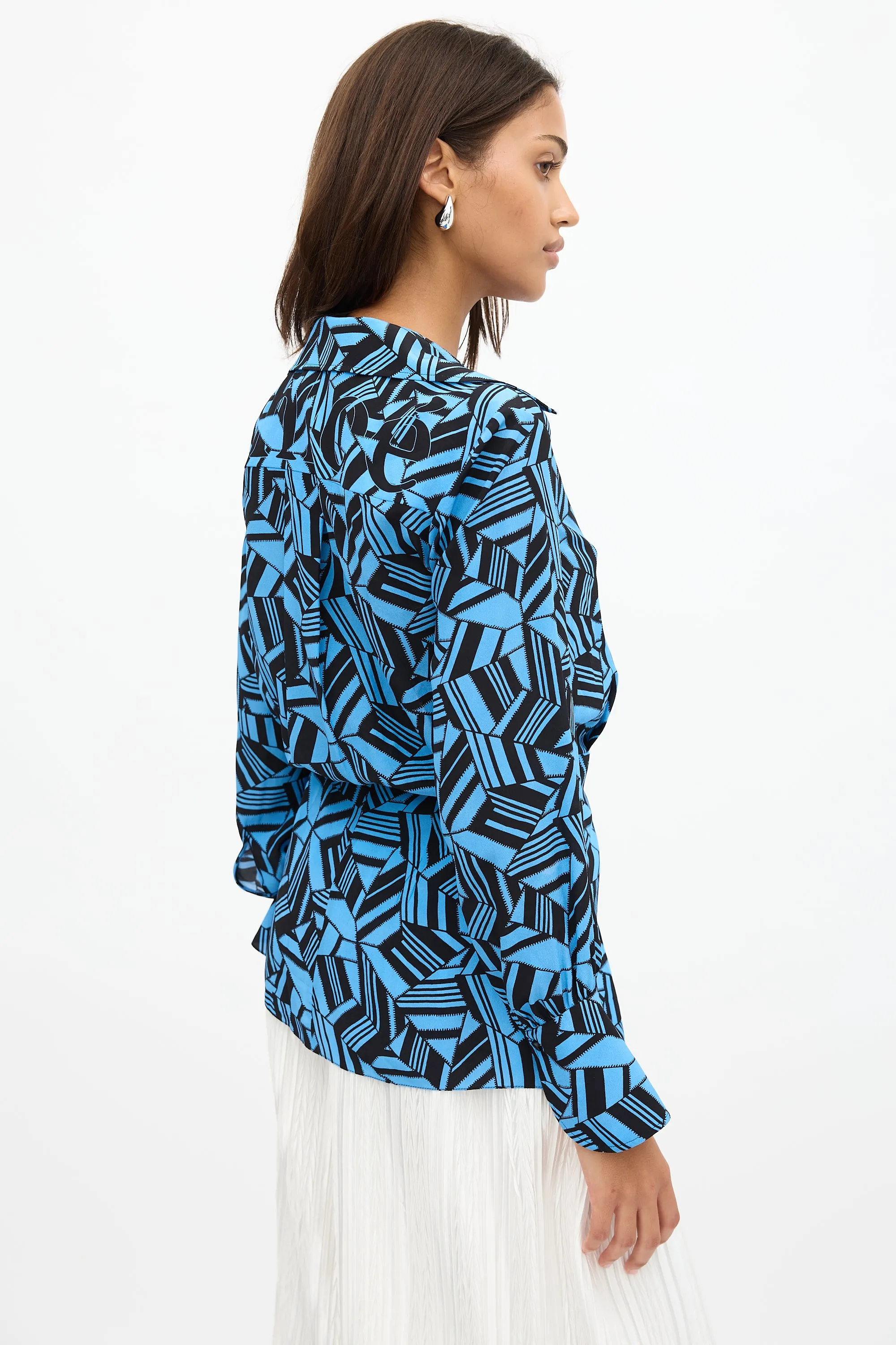 Silk Printed Blouse sold by VSP Consignment product image thumbnail 4