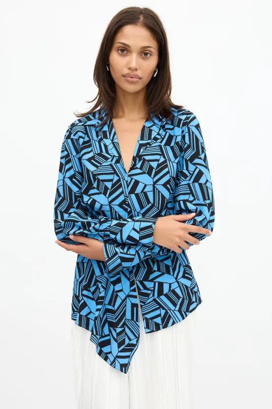 Silk Printed Blouse sold by VSP Consignment