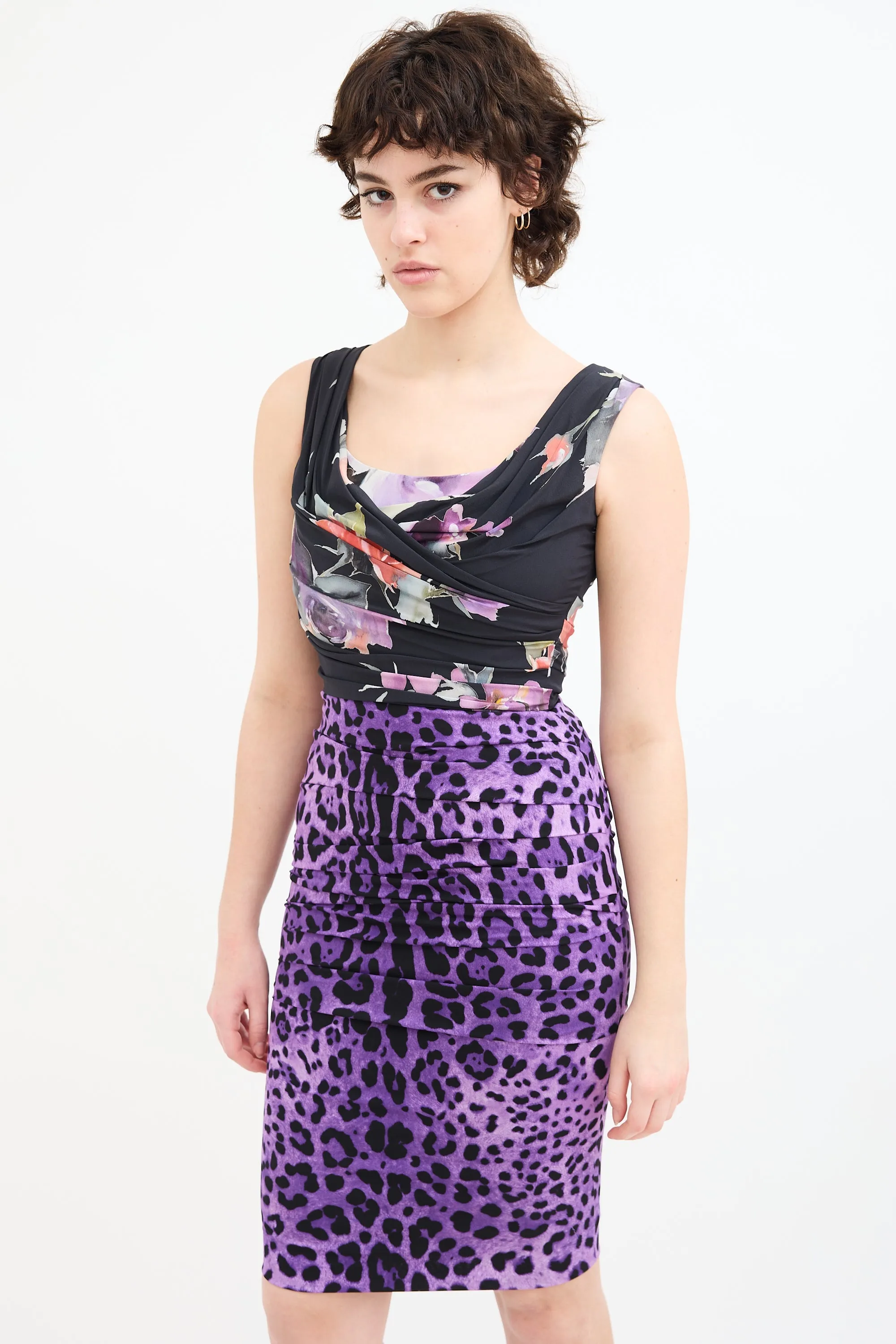 Silk Draped Printed Dress sold by VSP Consignment product image thumbnail 3