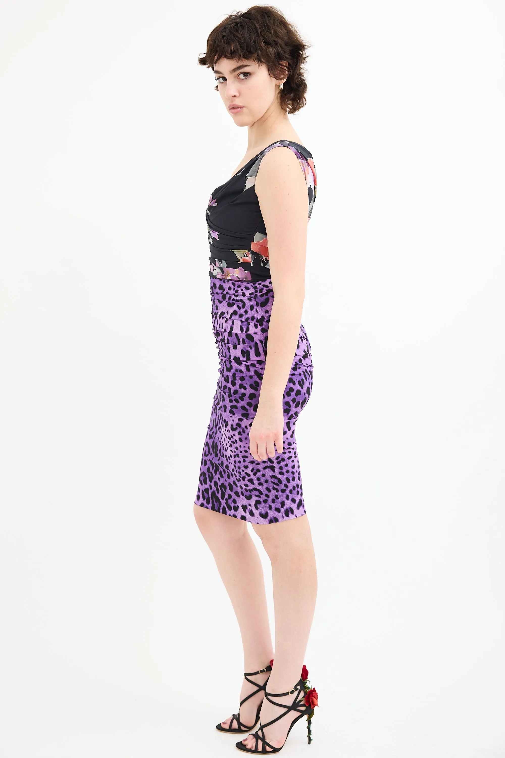 Silk Draped Printed Dress sold by VSP Consignment product image thumbnail 4