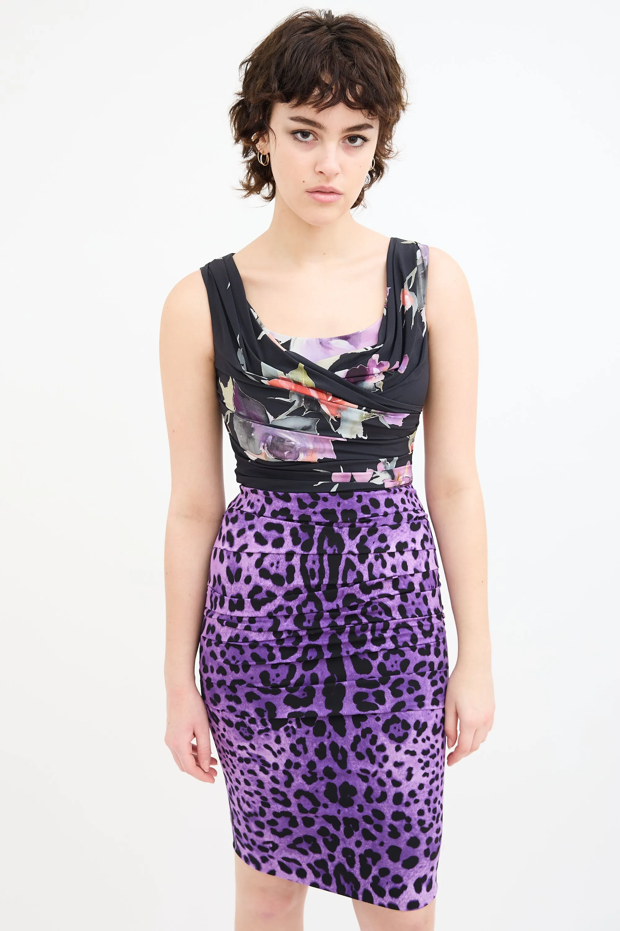 Silk Draped Printed Dress sold by VSP Consignment product image thumbnail 2