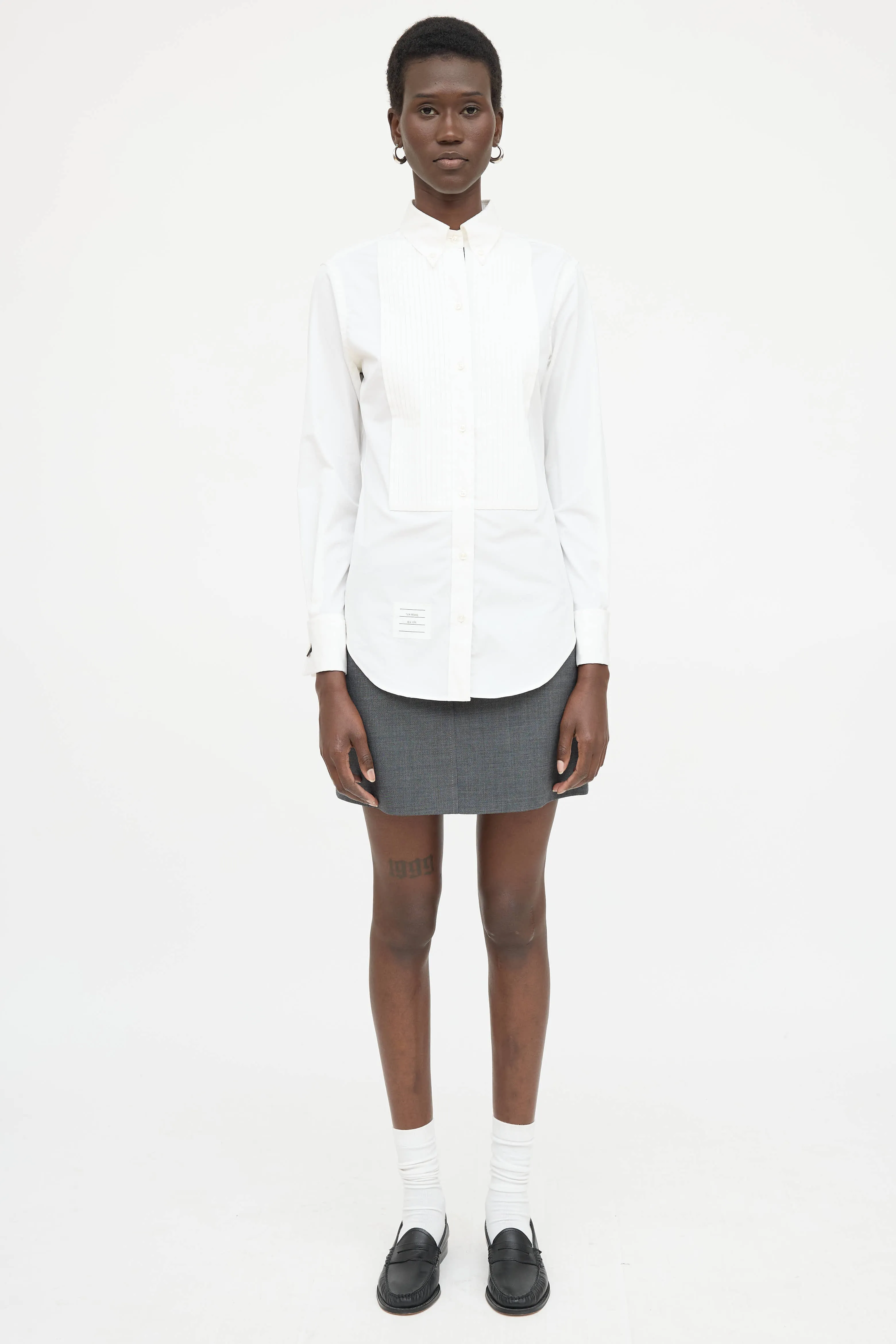 Pleated Tuxedo Shirt sold by VSP Consignment product image thumbnail 2