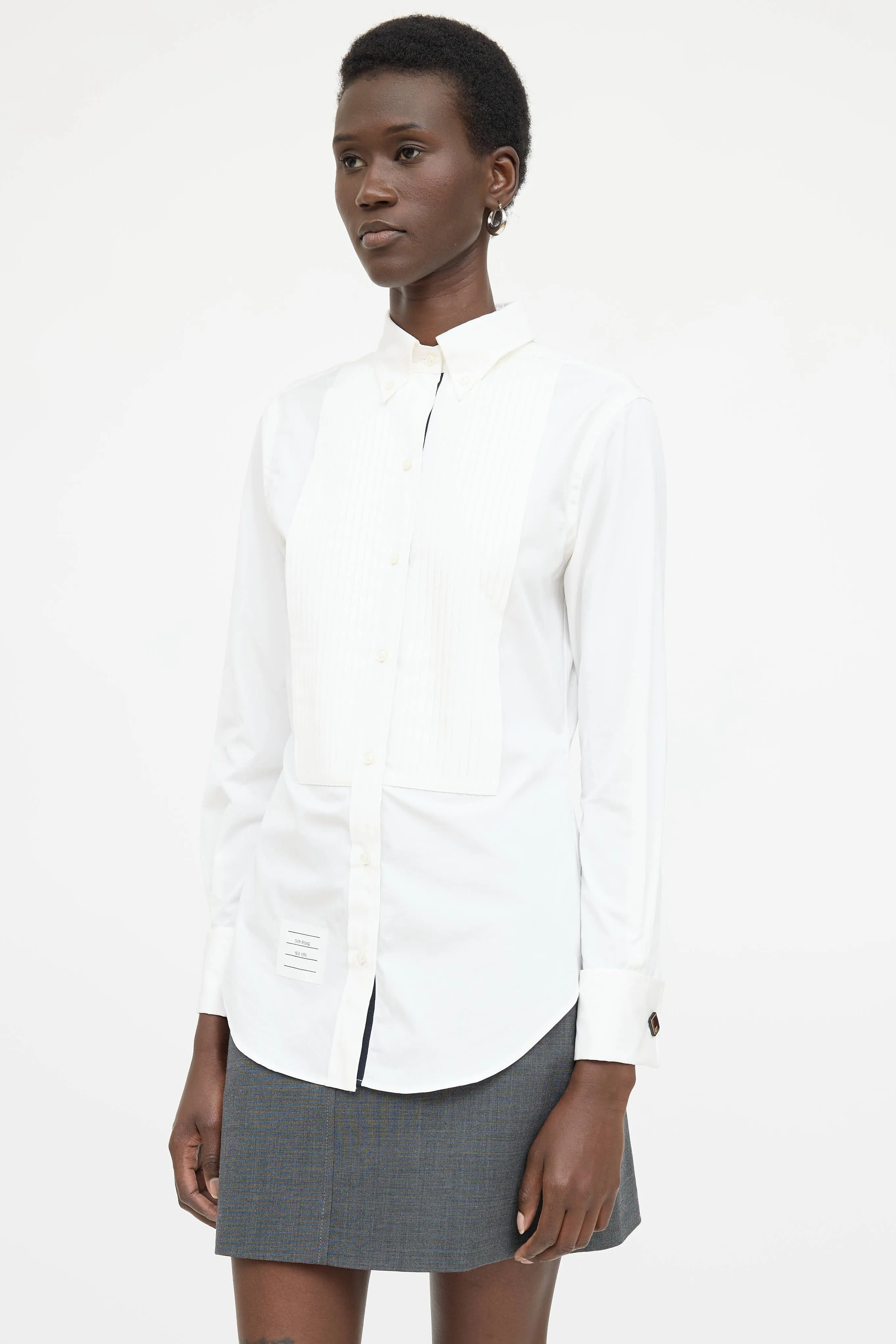 Pleated Tuxedo Shirt sold by VSP Consignment product image thumbnail 3