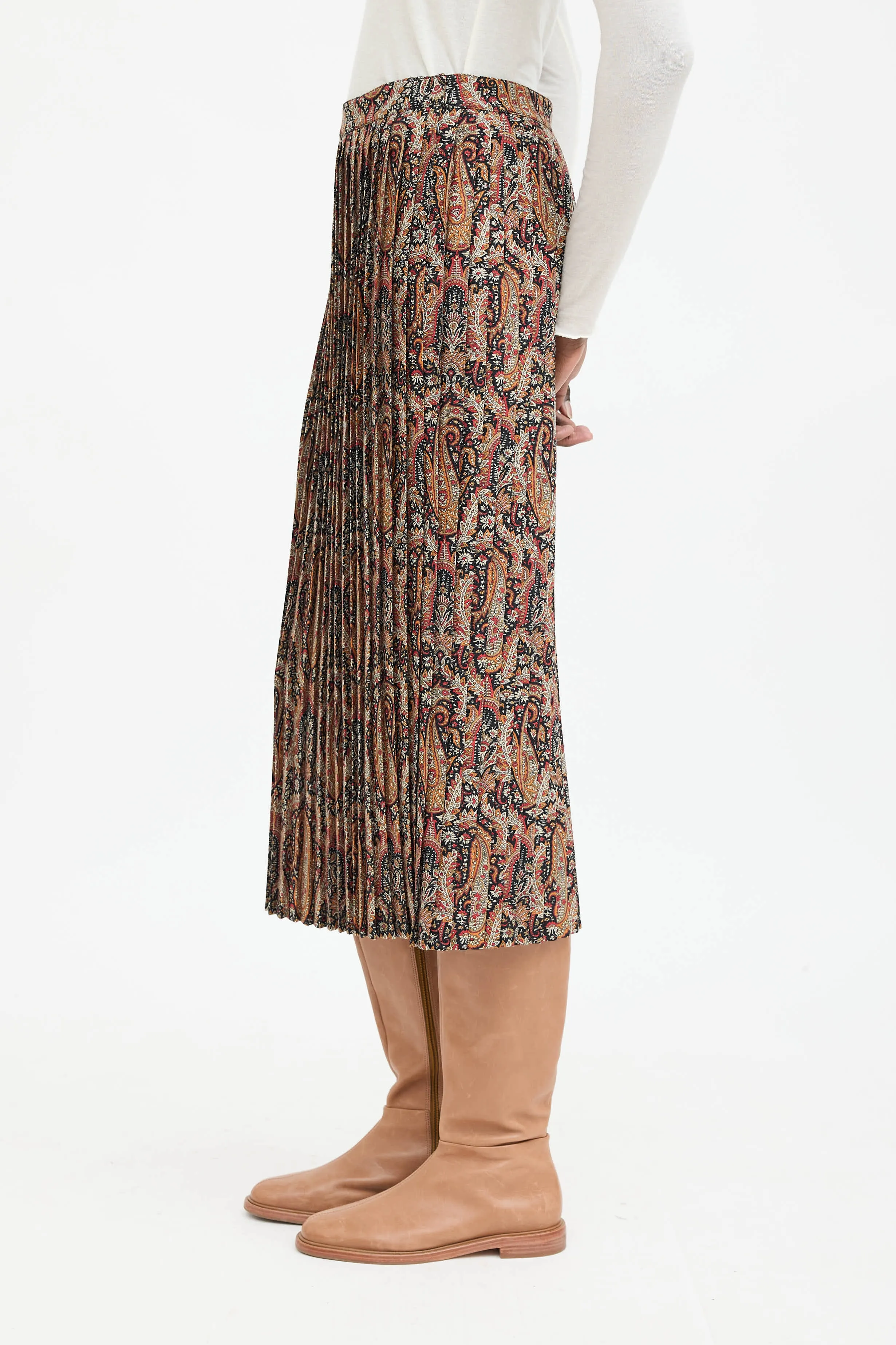 Wool Paisley Pleated Skirt sold by VSP Consignment product image thumbnail 3