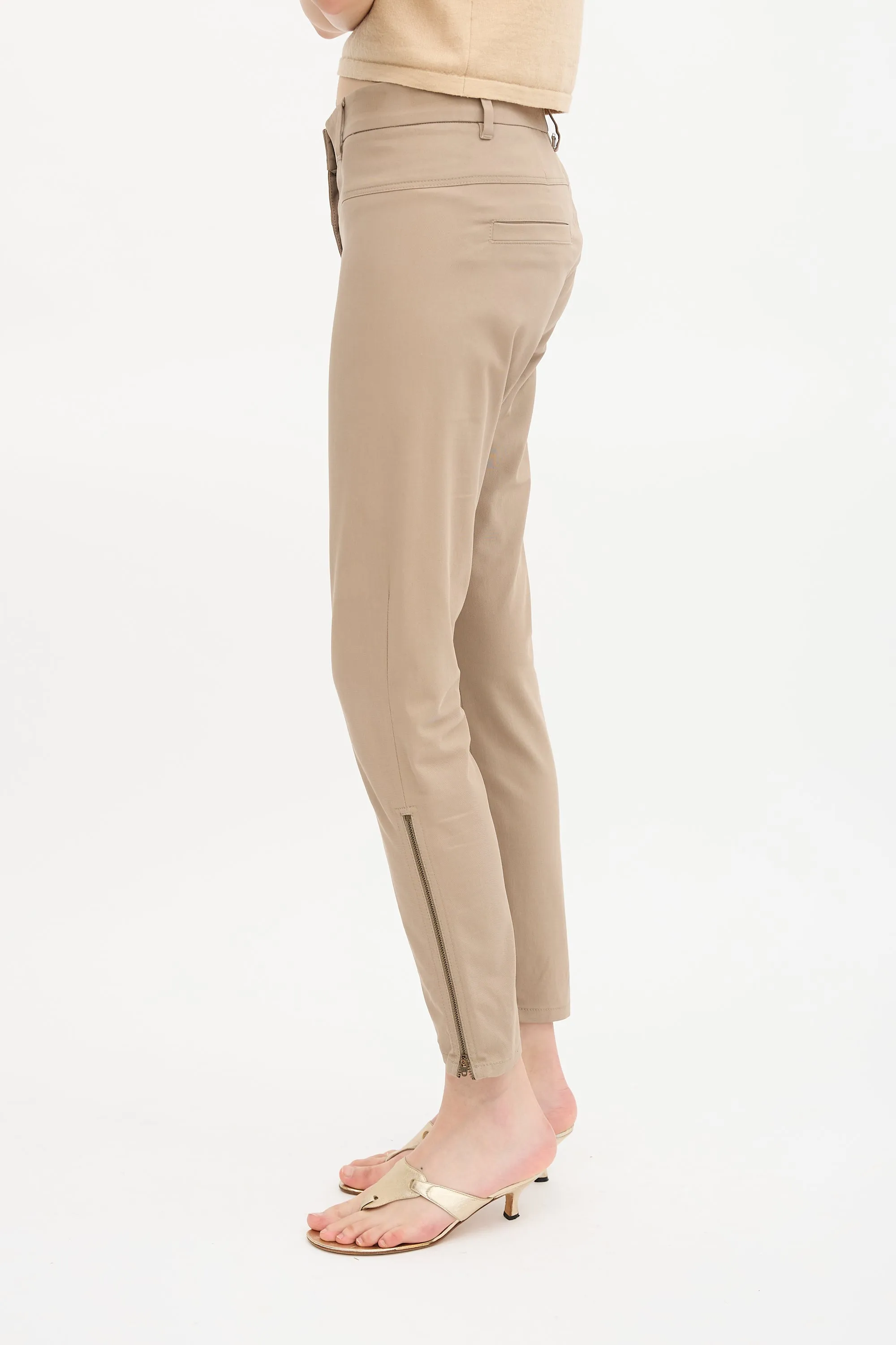 Cropped Slim Leg Zip Trouser sold by VSP Consignment product image thumbnail 3