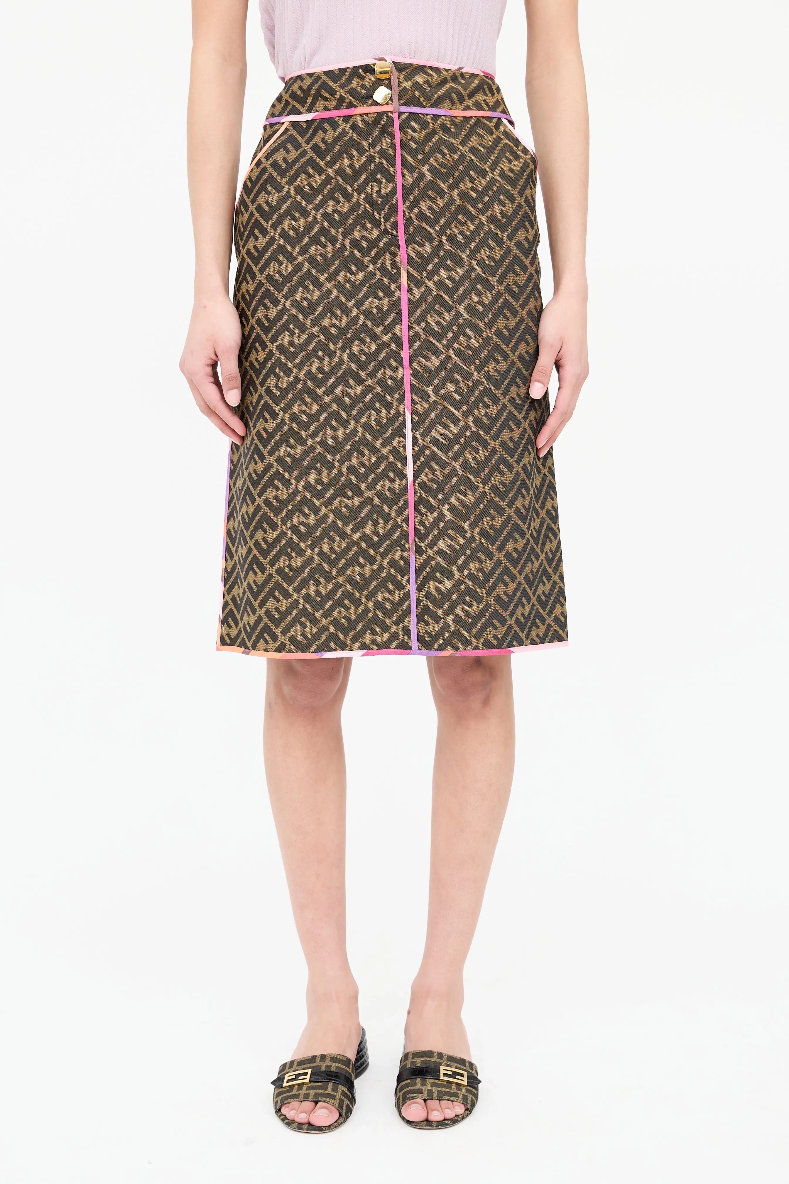 2000 FF Piped Midi Skirt sold by VSP Consignment