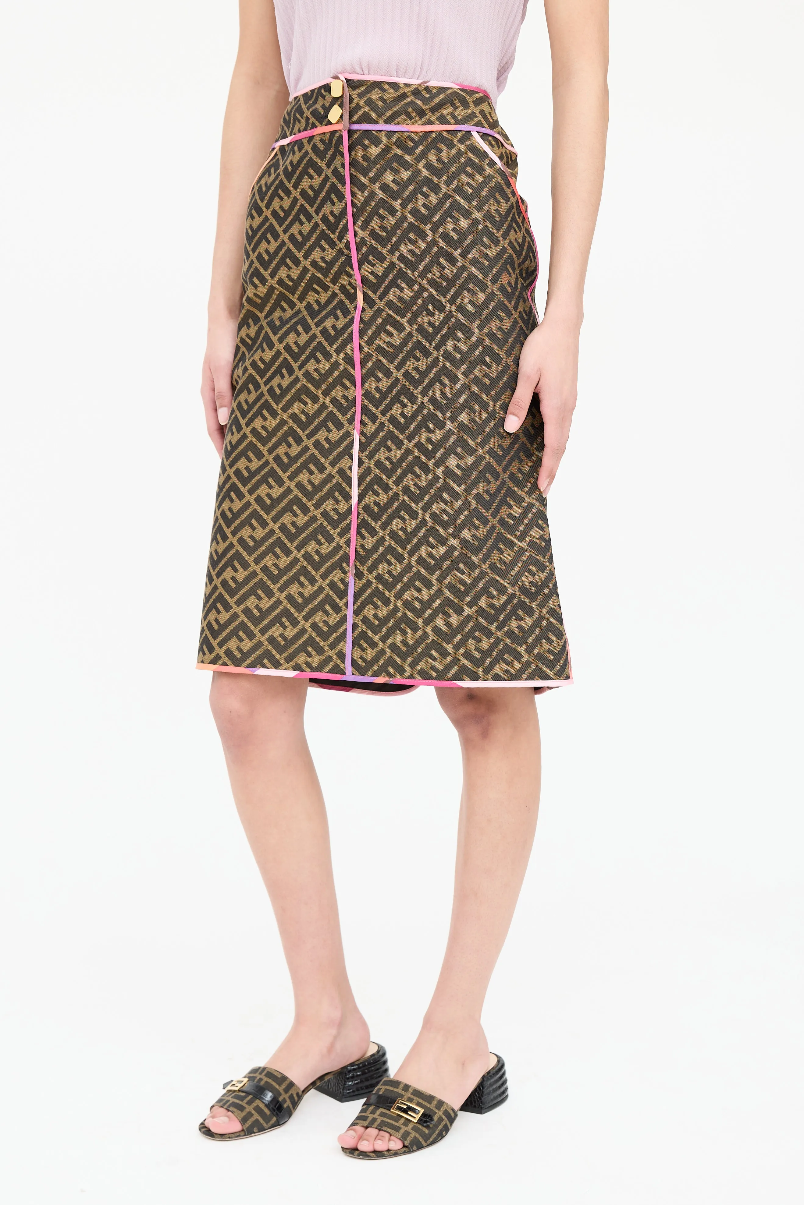 2000 FF Piped Midi Skirt sold by VSP Consignment product image thumbnail 3