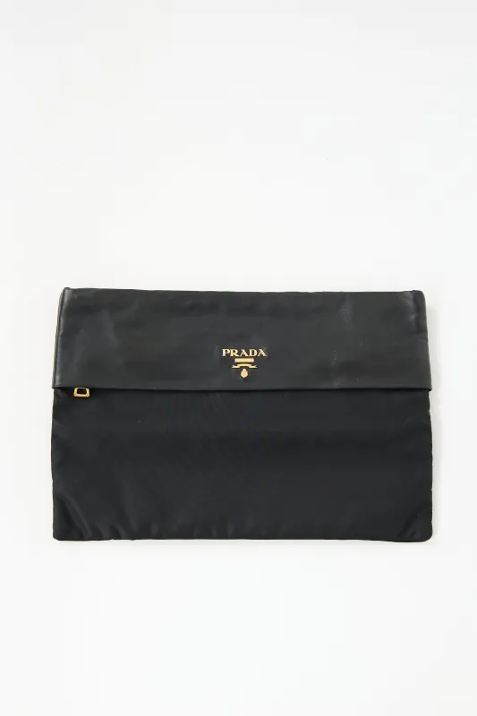Leather & Nylon Pochette sold by VSP Consignment