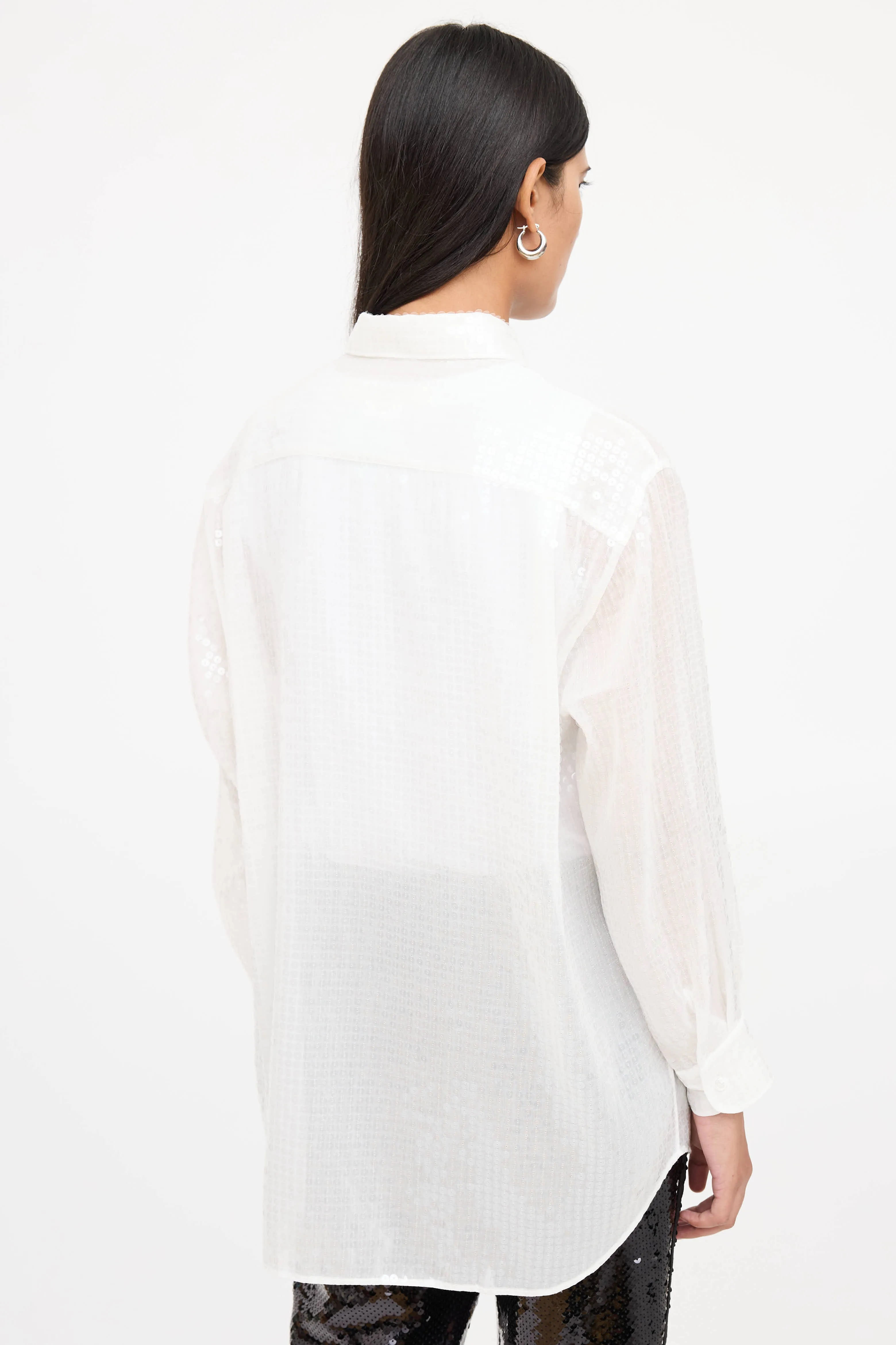 Sequin Button Up Shirt sold by VSP Consignment product image thumbnail 4