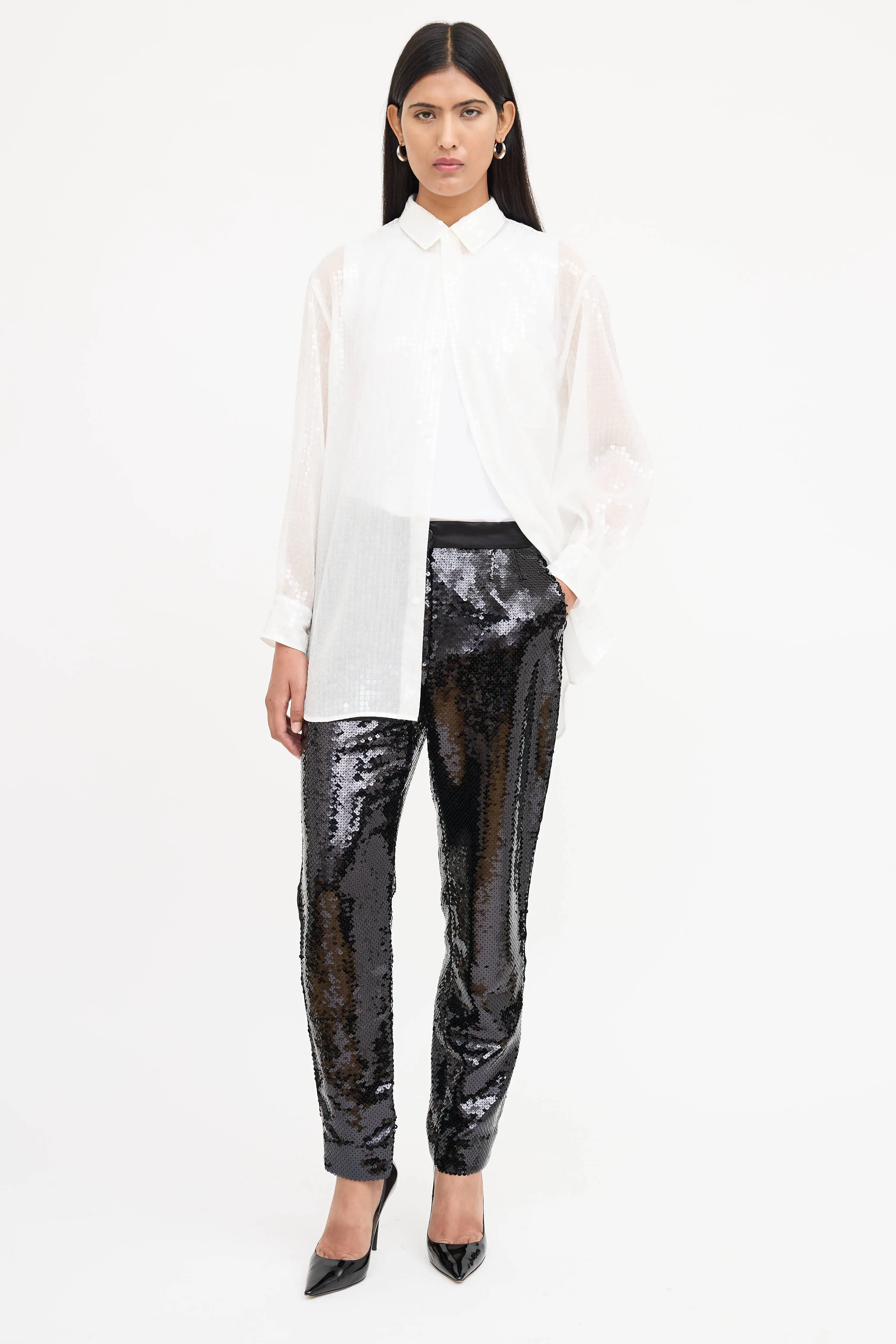 Sequin Button Up Shirt sold by VSP Consignment product image thumbnail 5