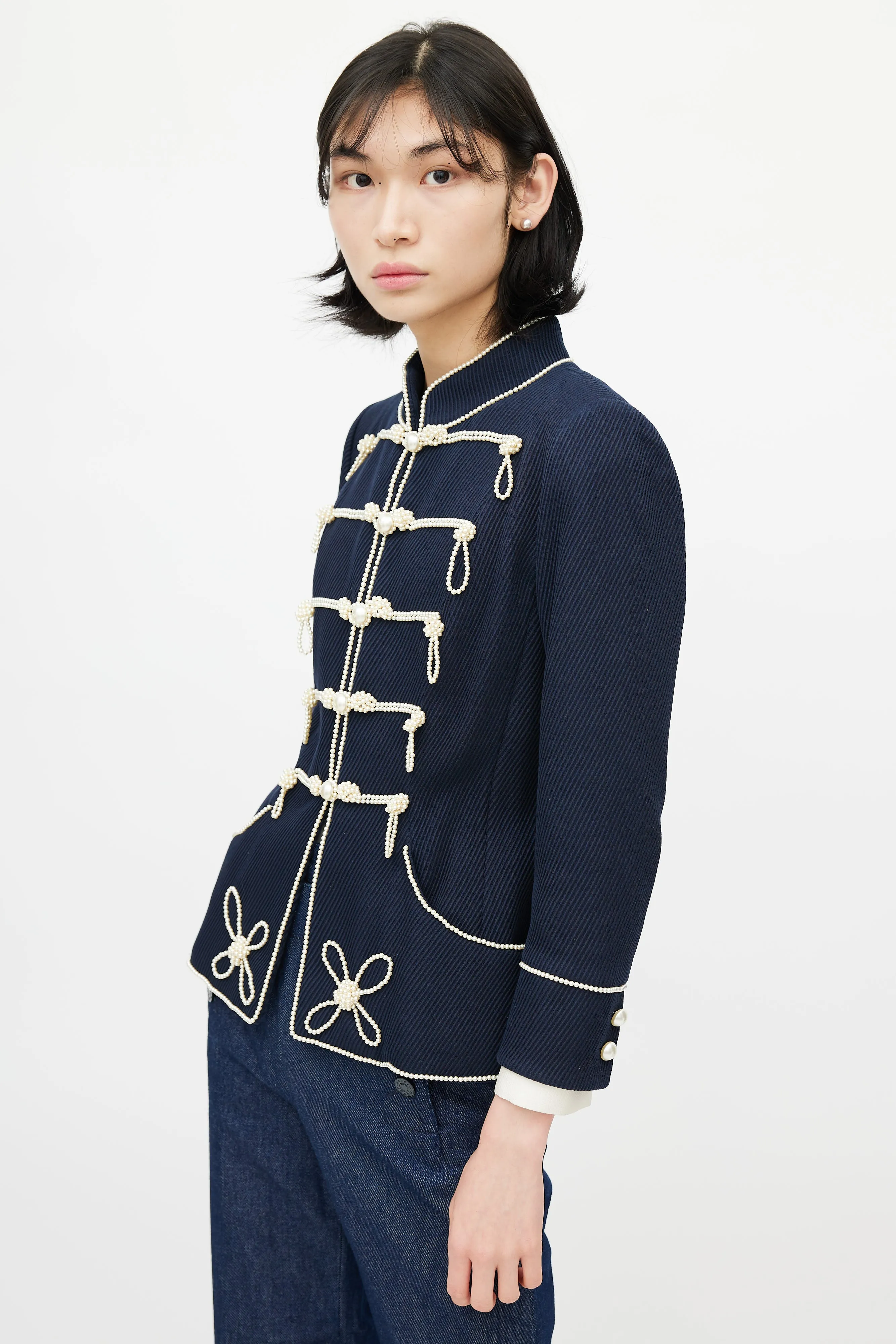SS 2009 Pearl Trim Military Jacket sold by VSP Consignment product image thumbnail 4