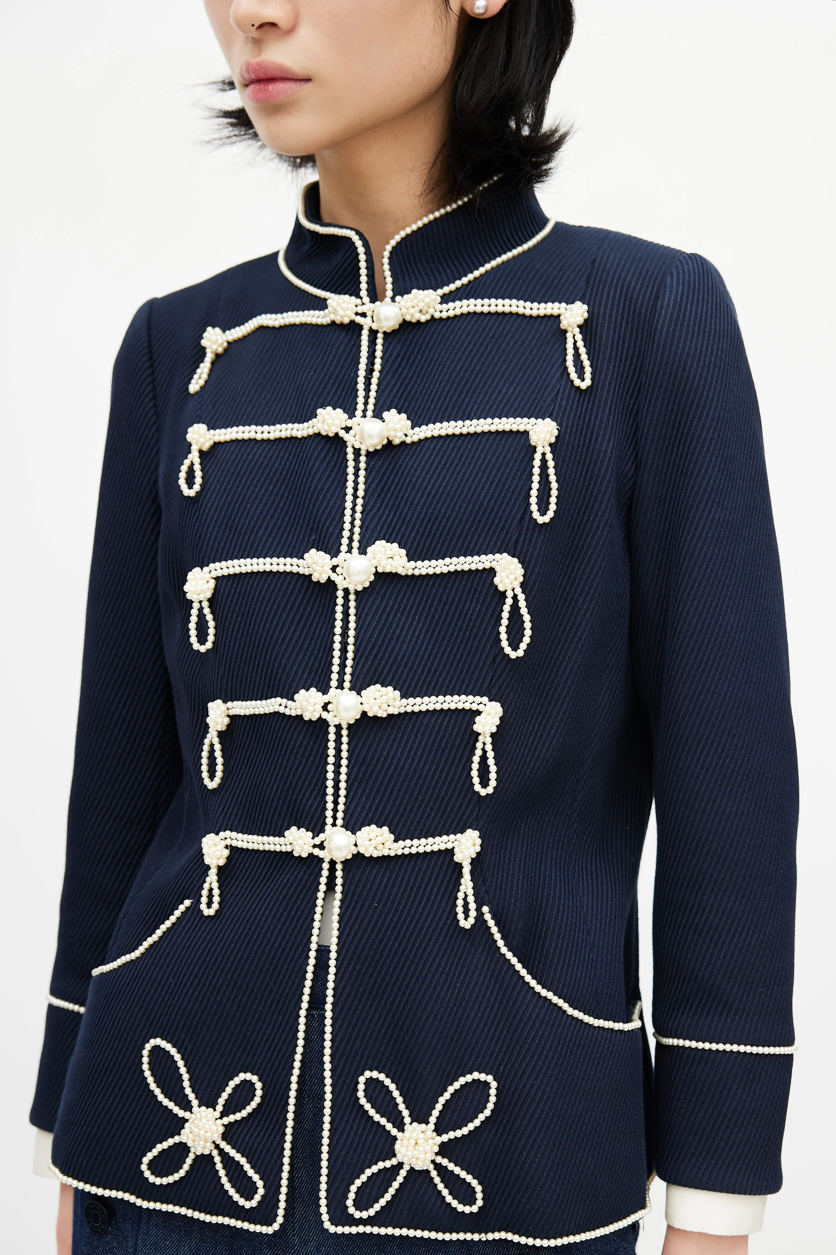 SS 2009 Pearl Trim Military Jacket sold by VSP Consignment product image thumbnail 3
