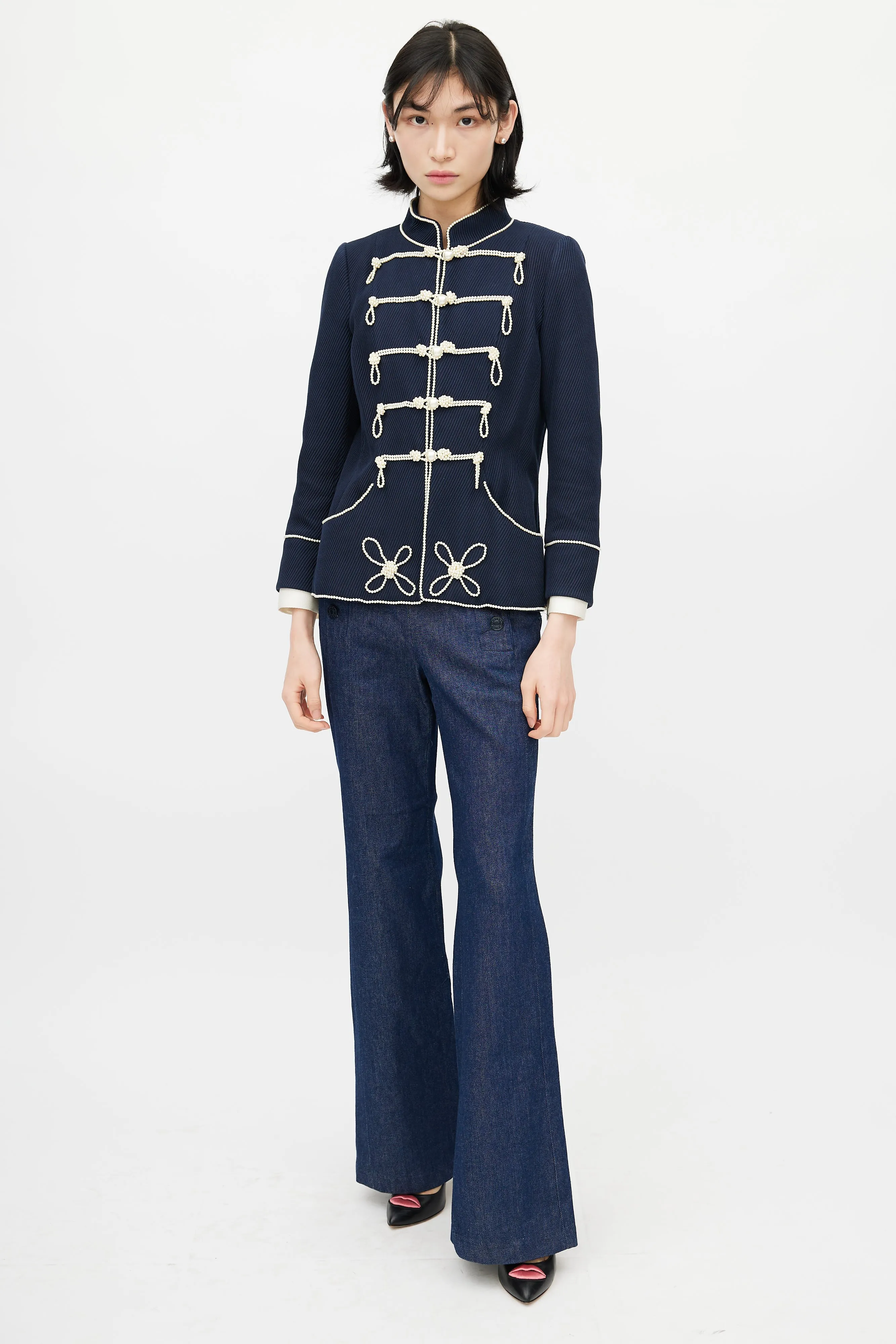 SS 2009 Pearl Trim Military Jacket sold by VSP Consignment product image thumbnail 2