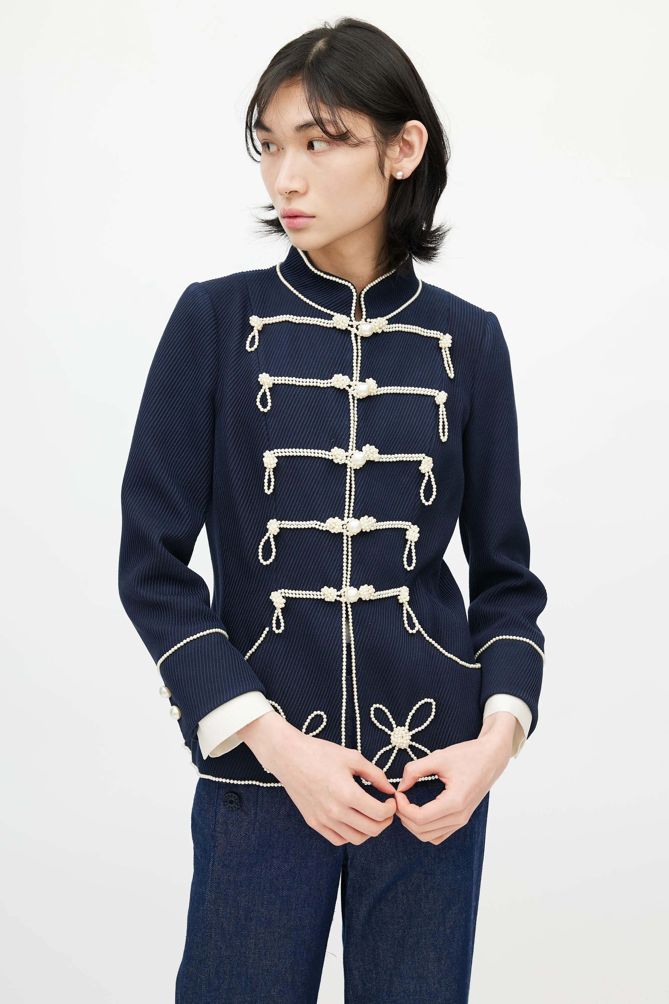SS 2009 Pearl Trim Military Jacket sold by VSP Consignment