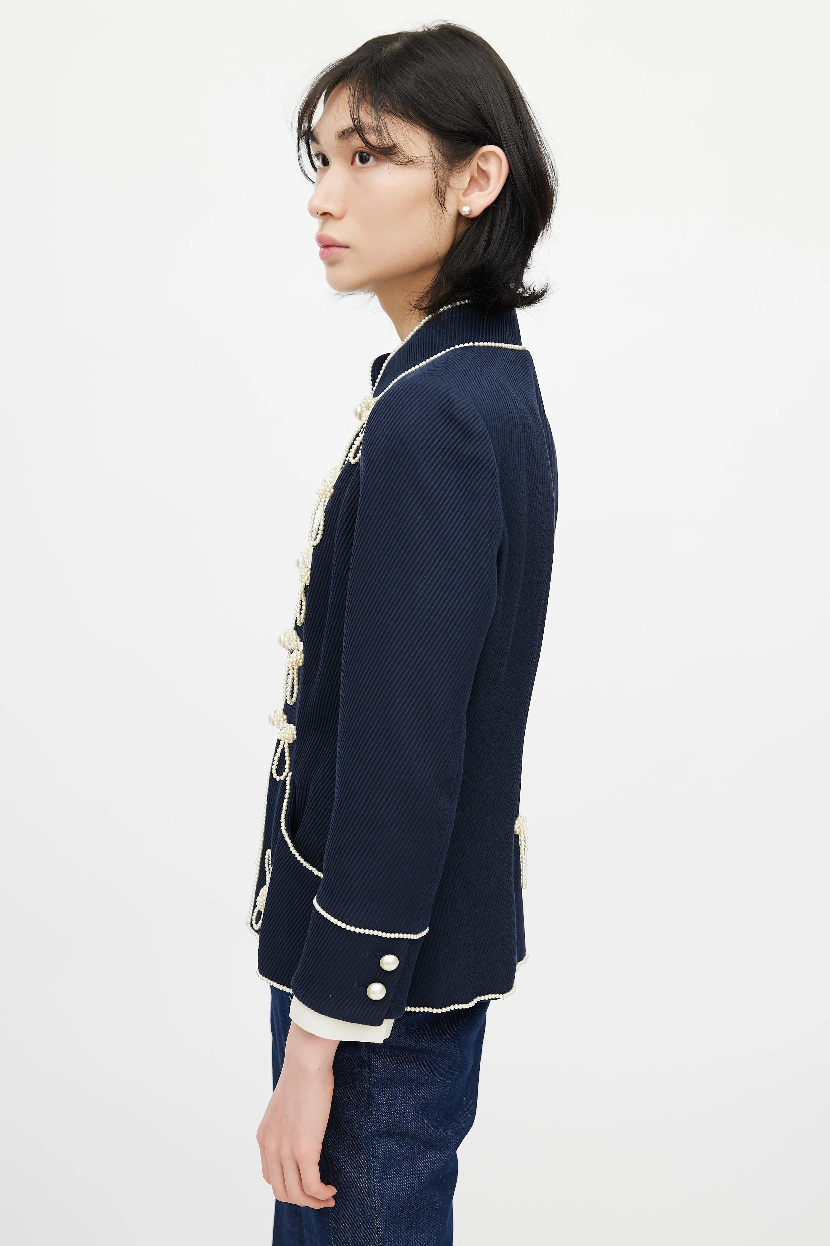 SS 2009 Pearl Trim Military Jacket sold by VSP Consignment product image thumbnail 5