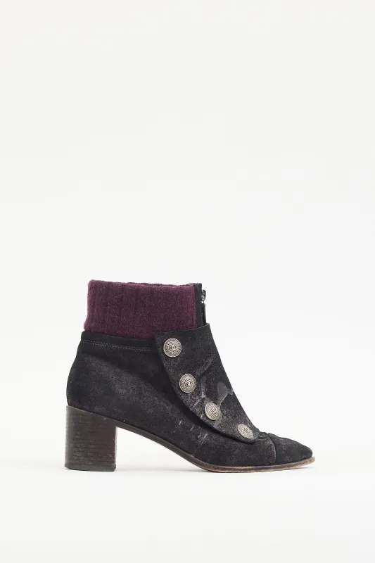 Suede Ribbed Knit Boot sold by VSP Consignment