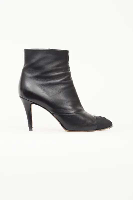 Leather Embroidered Toe Boot sold by VSP Consignment