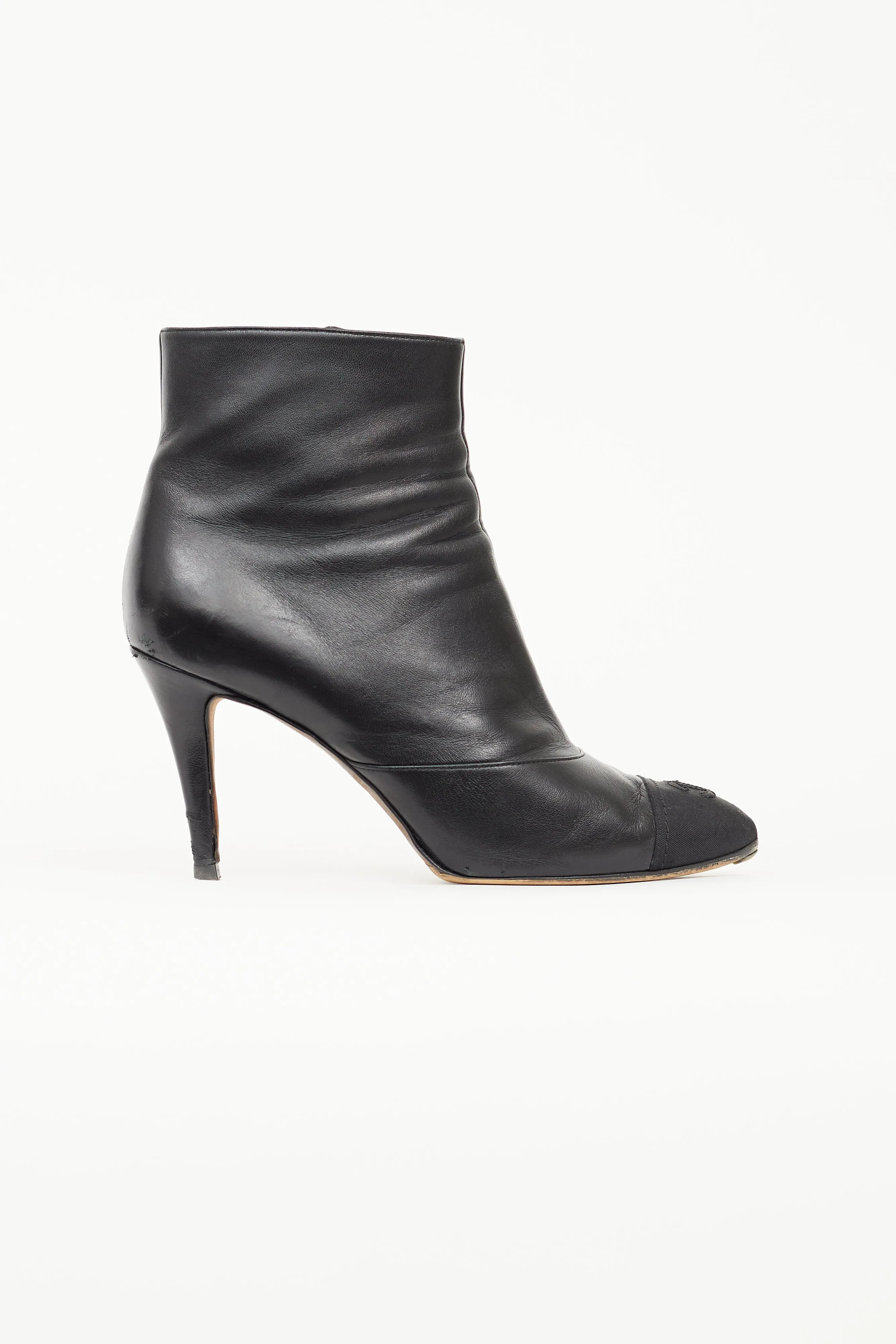 Leather Embroidered Toe Boot sold by VSP Consignment