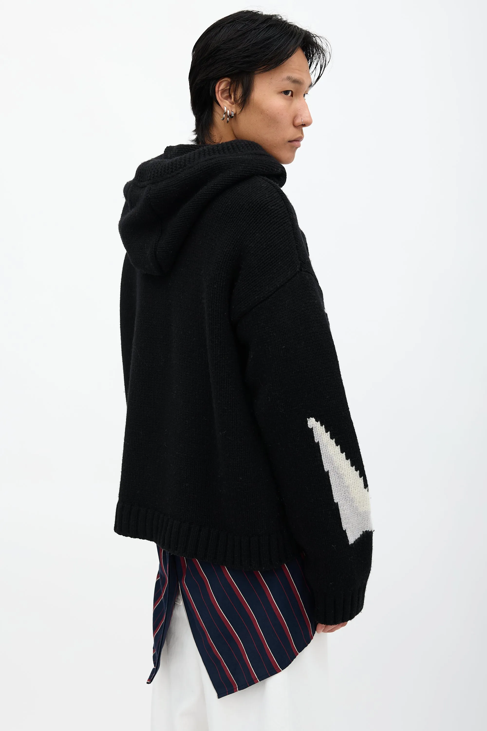 Intarsia Gothic Logo Hoodie sold by VSP Consignment product image thumbnail 4