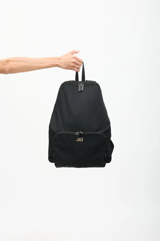 Canvas Logo Plaque Backpack sold by VSP Consignment