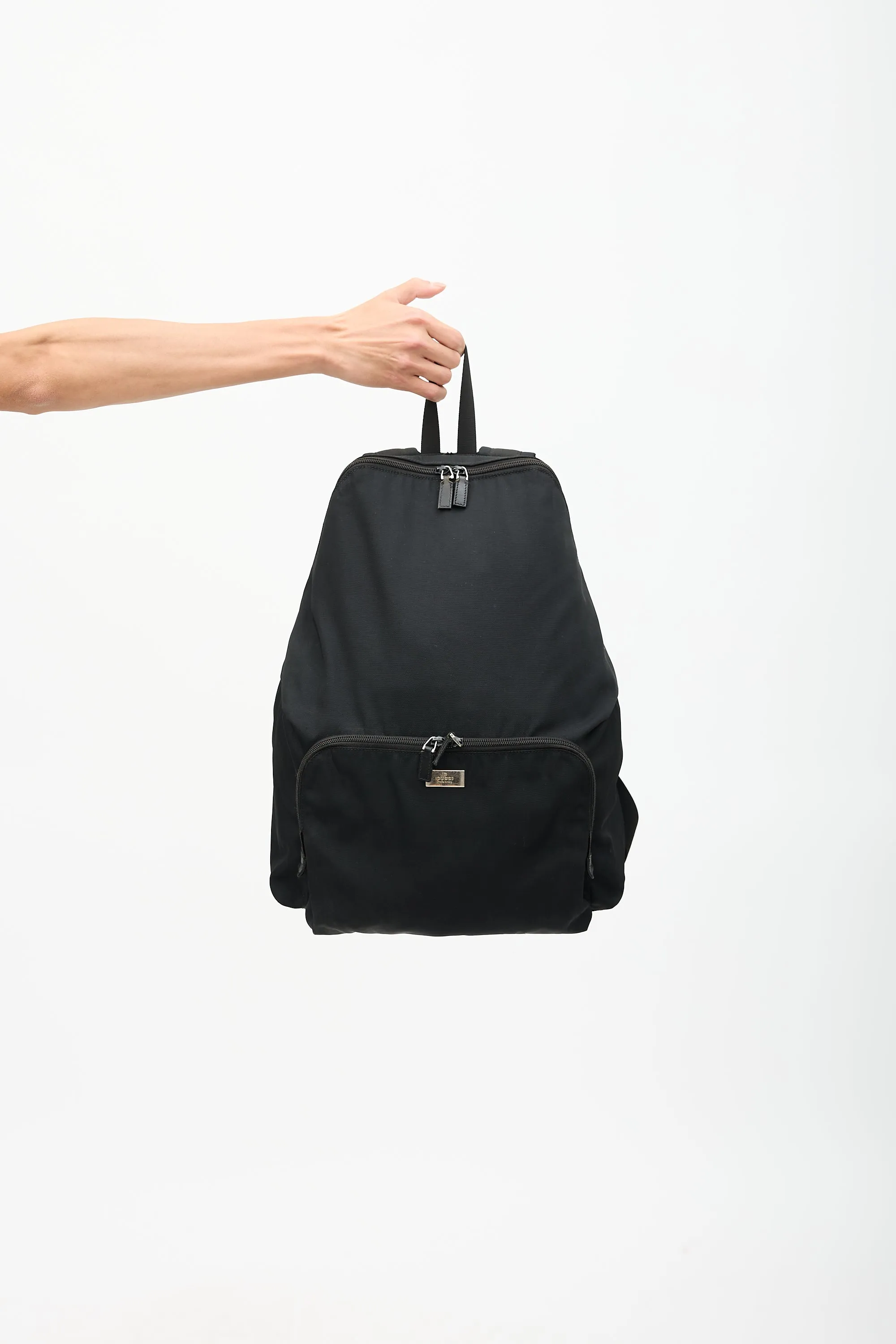 Canvas Logo Plaque Backpack sold by VSP Consignment