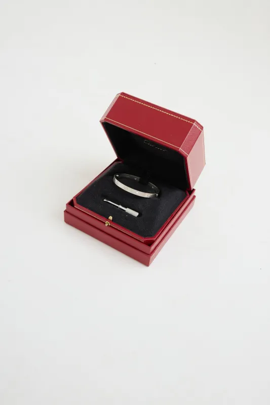 18K White Gold 4 Diamond Love Bracelet sold by VSP Consignment