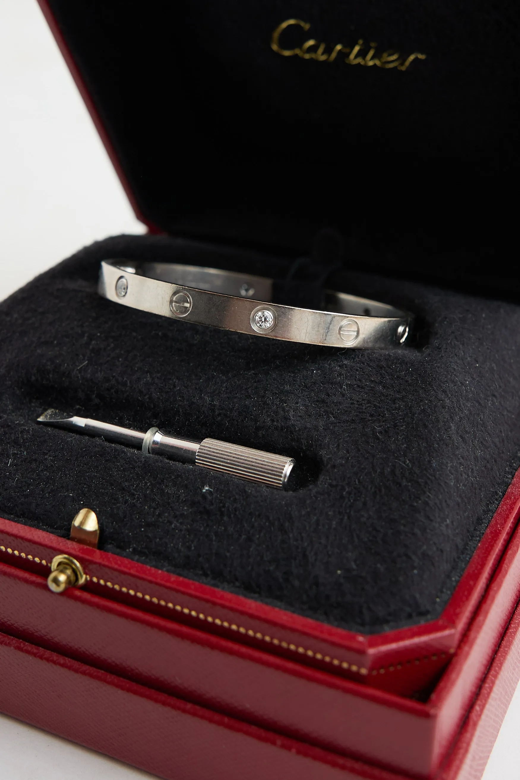 18K White Gold 4 Diamond Love Bracelet sold by VSP Consignment product image thumbnail 5