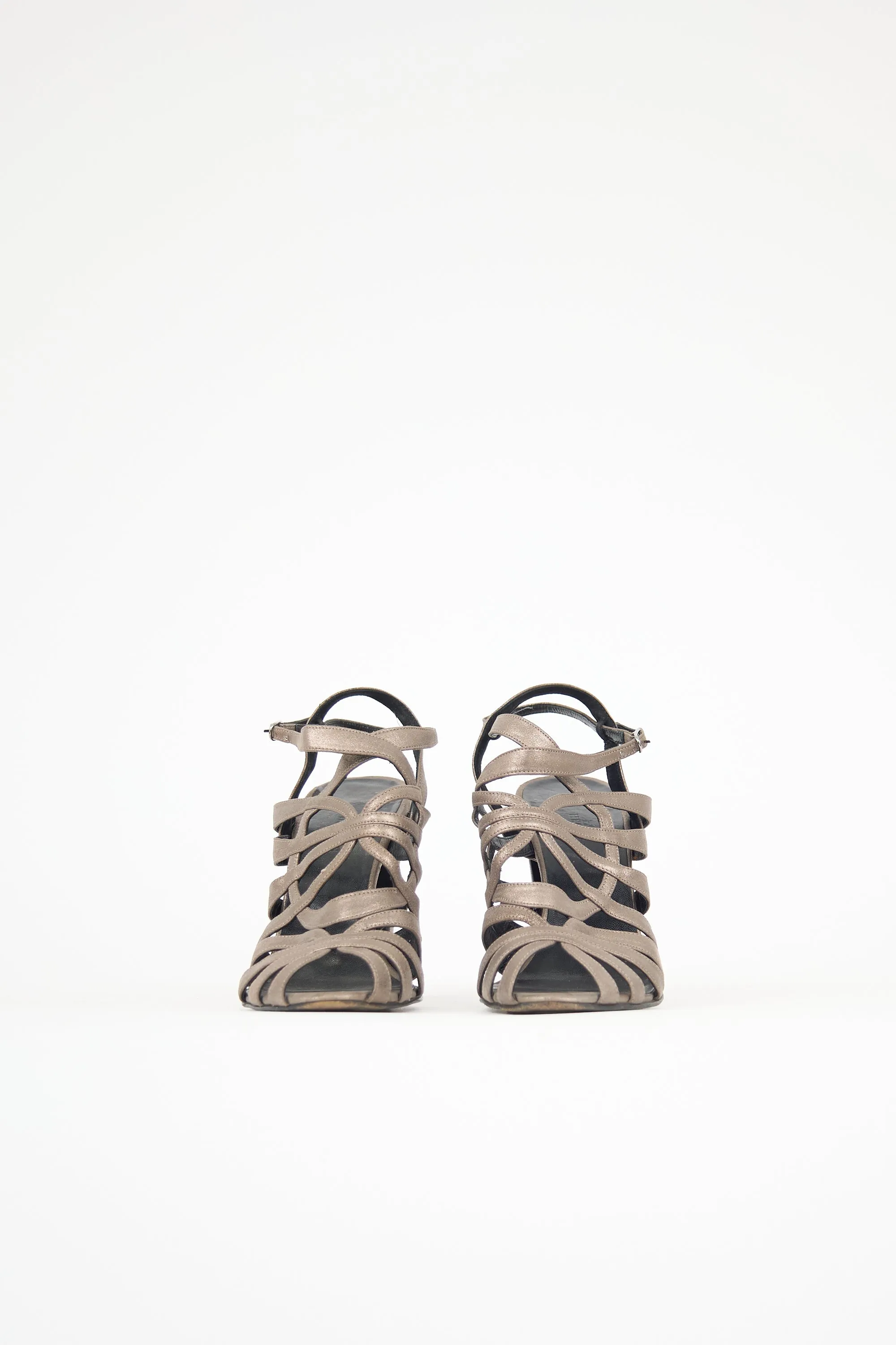 Metallic Suede Caged Sandal sold by VSP Consignment product image thumbnail 3