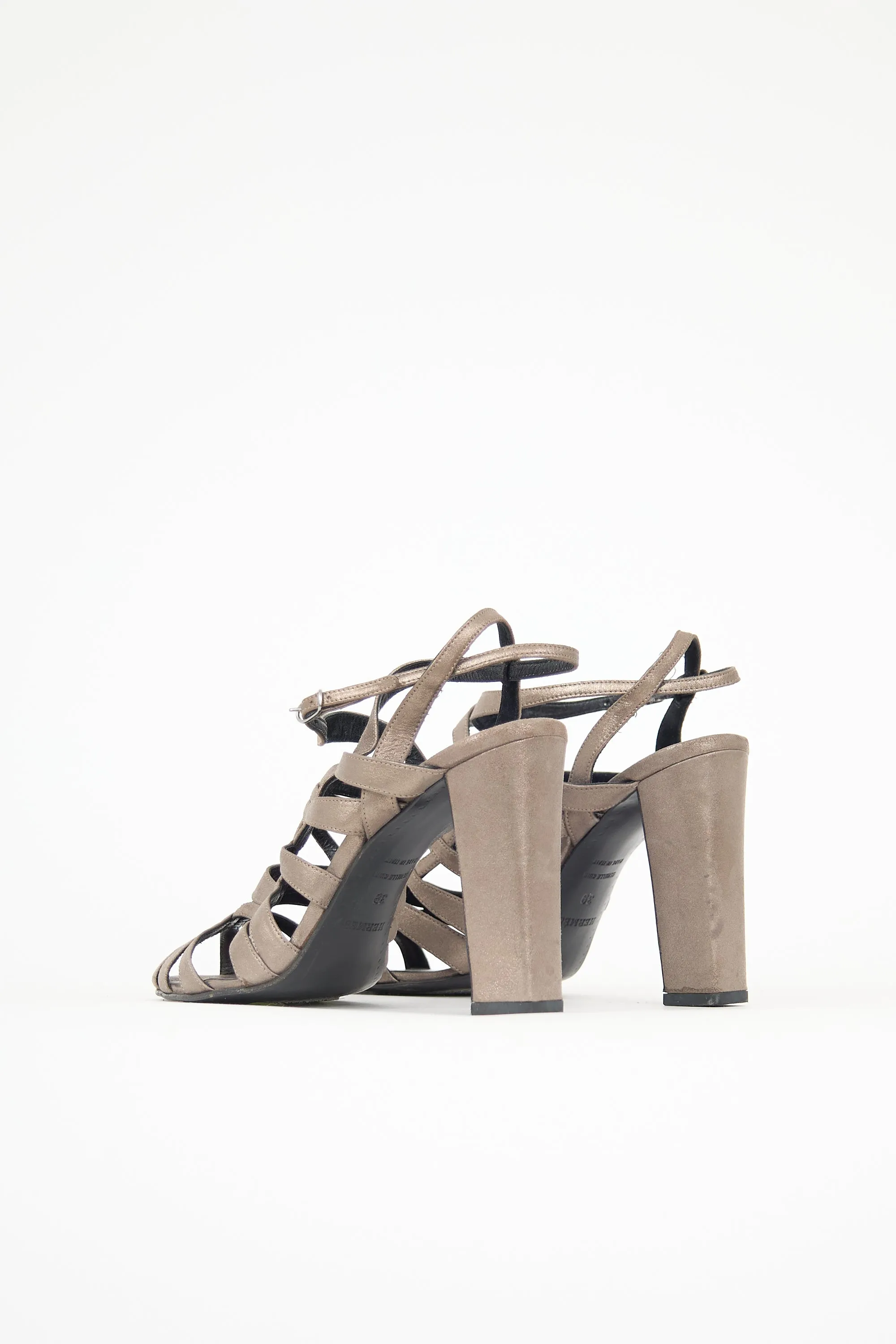 Metallic Suede Caged Sandal sold by VSP Consignment product image thumbnail 4