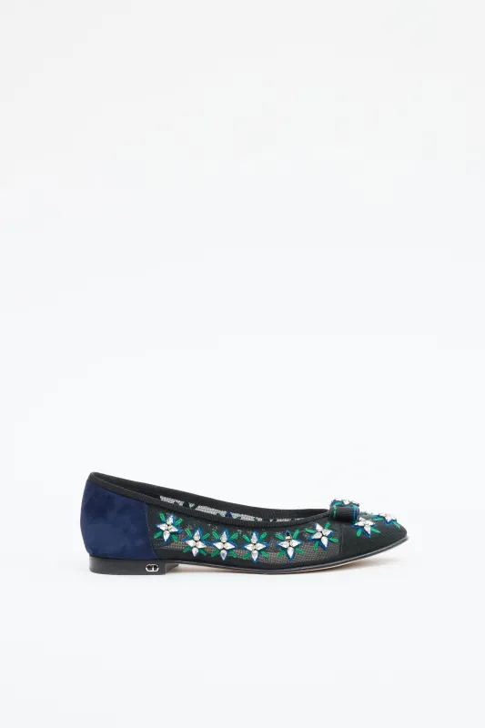 Mesh Embellished Flat sold by VSP Consignment