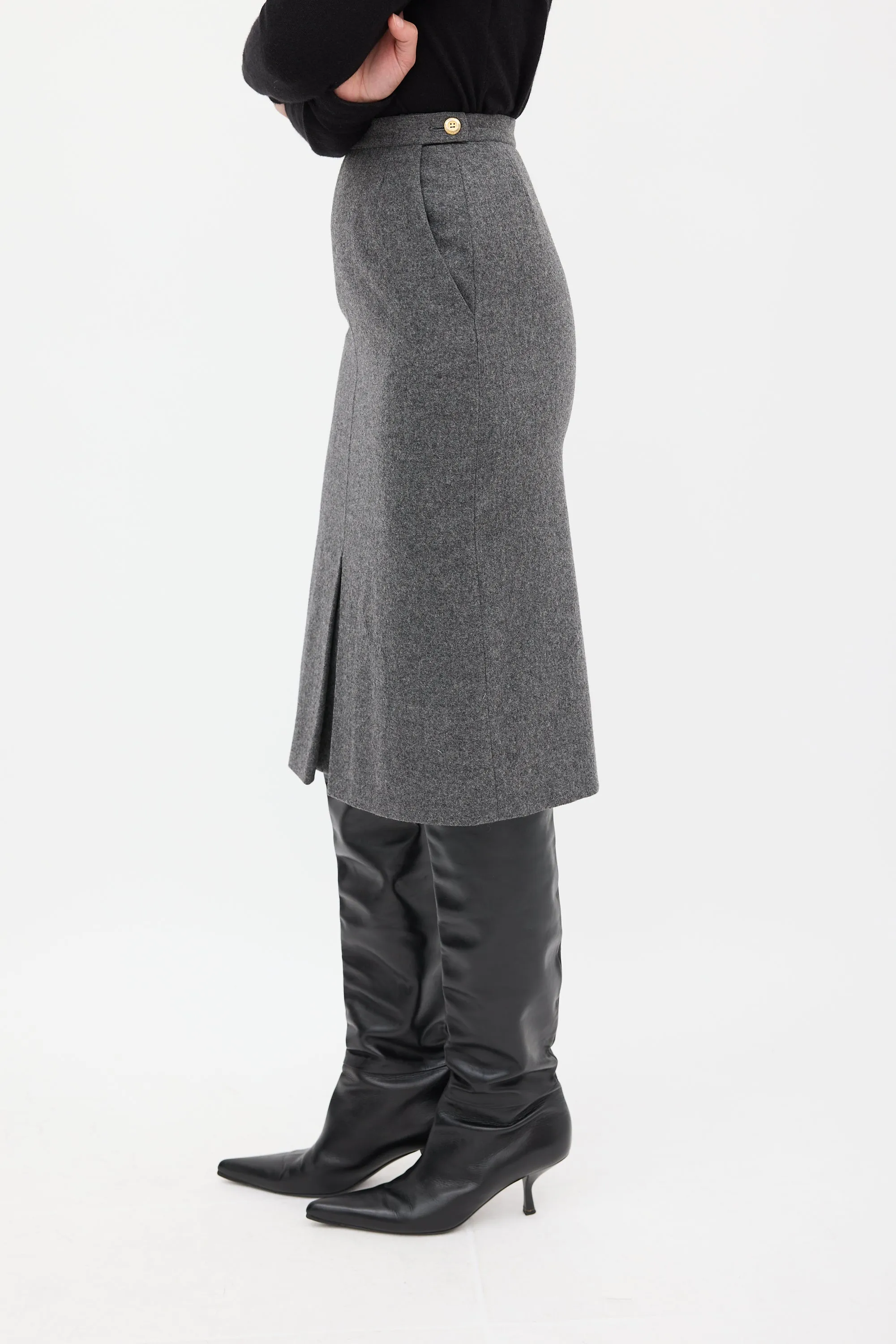Wool Godet Skirt sold by VSP Consignment product image thumbnail 4